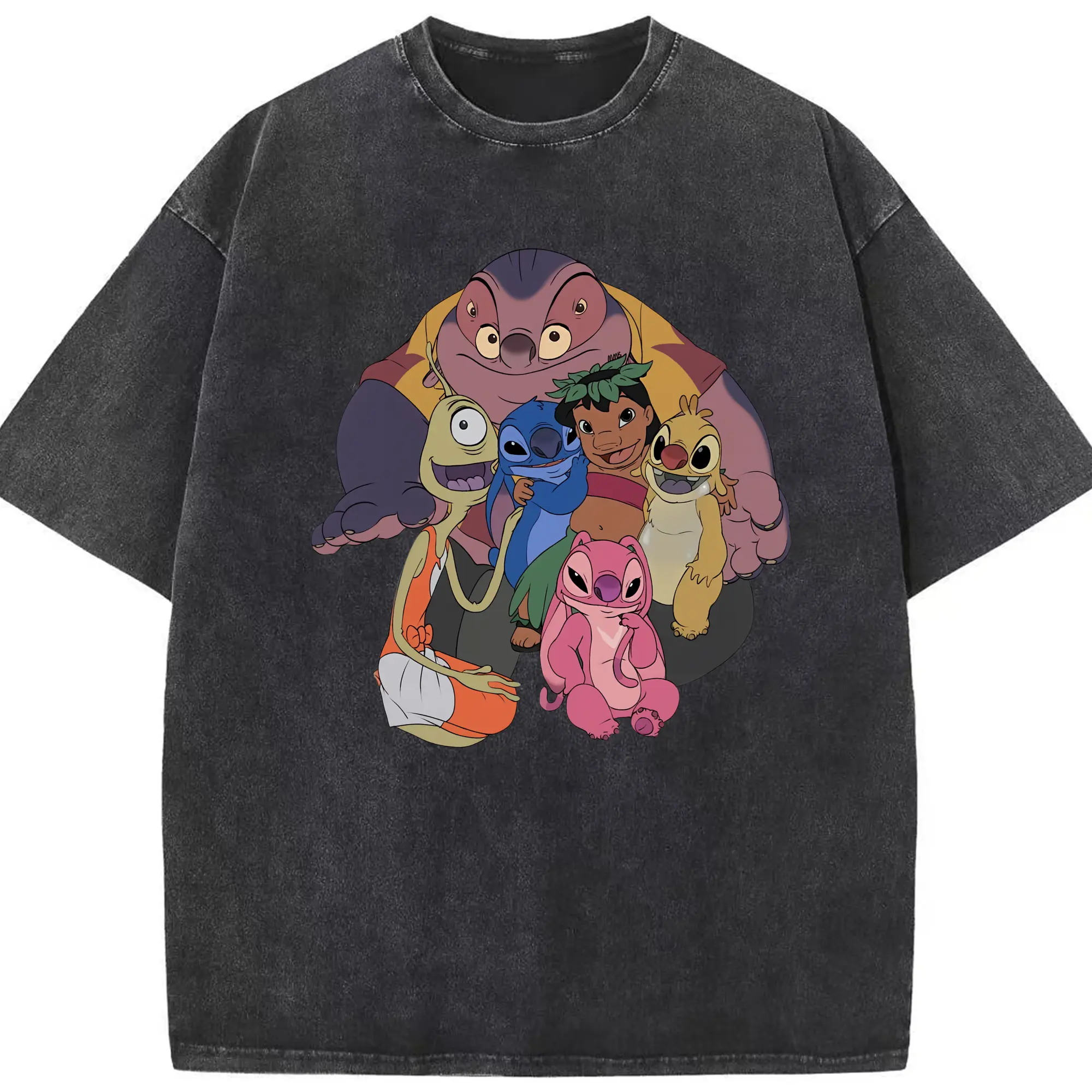 リロ＆スティッチ グッズ ジャンバ博士 - 綿100％ ヴィンテージ風 半袖Tシャツ ・ フロントプリント ・ 柔らか肌触り ・ 通気性 快適 ・ スポーツ カジュアル 外出用