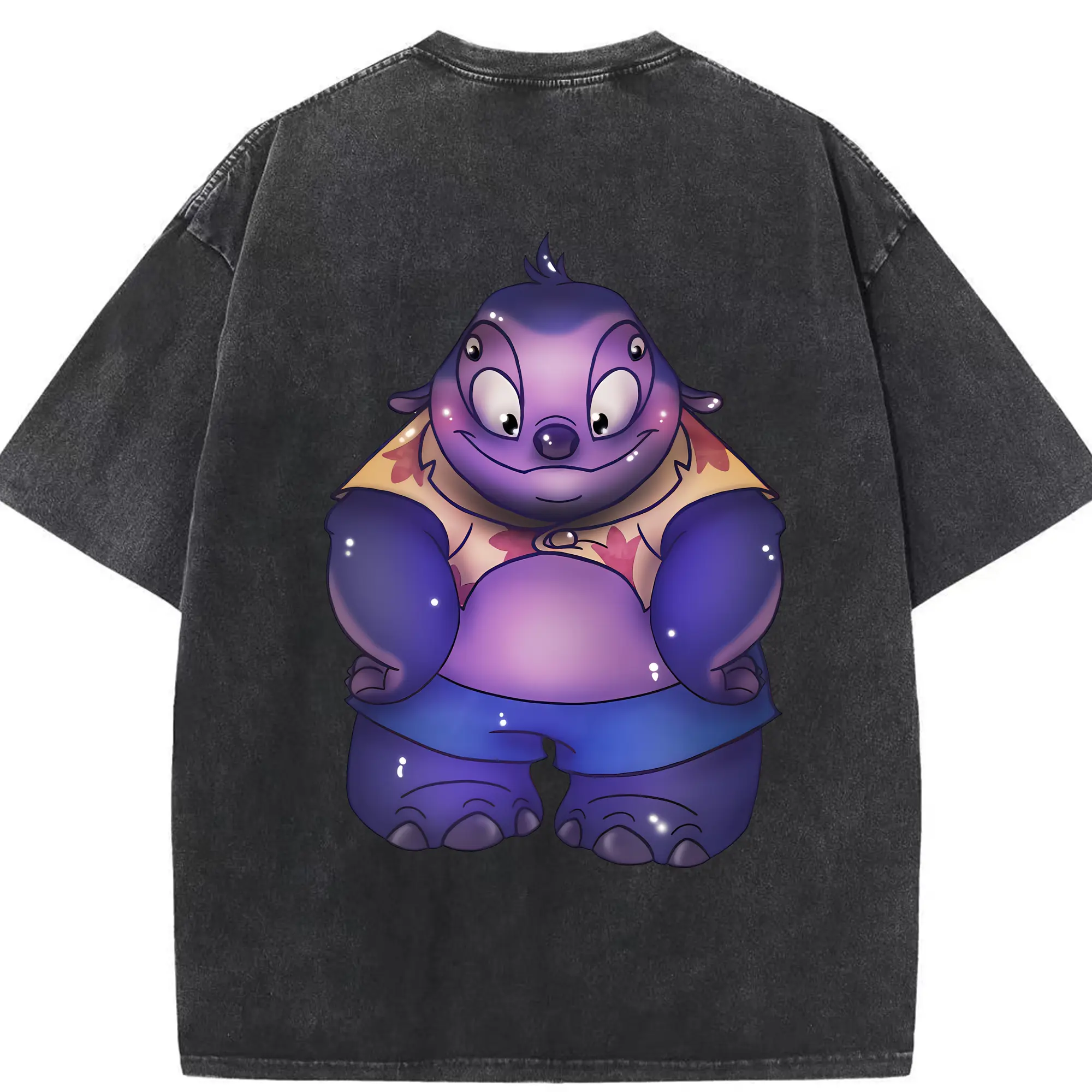 リロ＆スティッチ グッズ ジャンバ博士 - 綿100％ ヴィンテージ風 半袖Tシャツ ・ 背面プリント ・ 柔らか肌触り ・ 通気性 快適 ・ スポーツ カジュアル 外出用