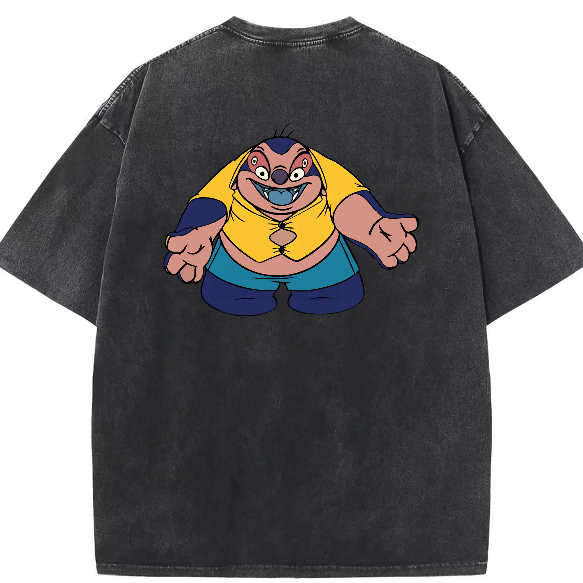 リロ＆スティッチ グッズ ジャンバ博士 - 綿100％ ヴィンテージ風 半袖Tシャツ ・ 背面プリント ・ 柔らか肌触り ・ 通気性 快適 ・ スポーツ カジュアル 外出用