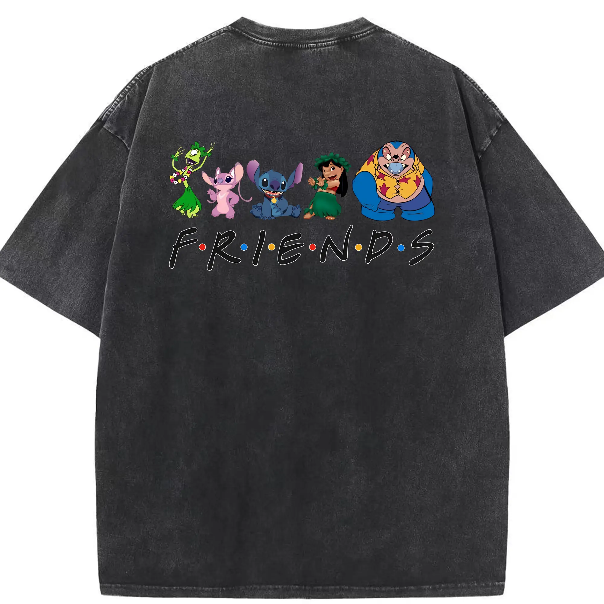 リロ＆スティッチ グッズ ジャンバ博士 - 綿100％ ヴィンテージ風 半袖Tシャツ ・ 背面プリント ・ 柔らか肌触り ・ 通気性 快適 ・ スポーツ カジュアル 外出用