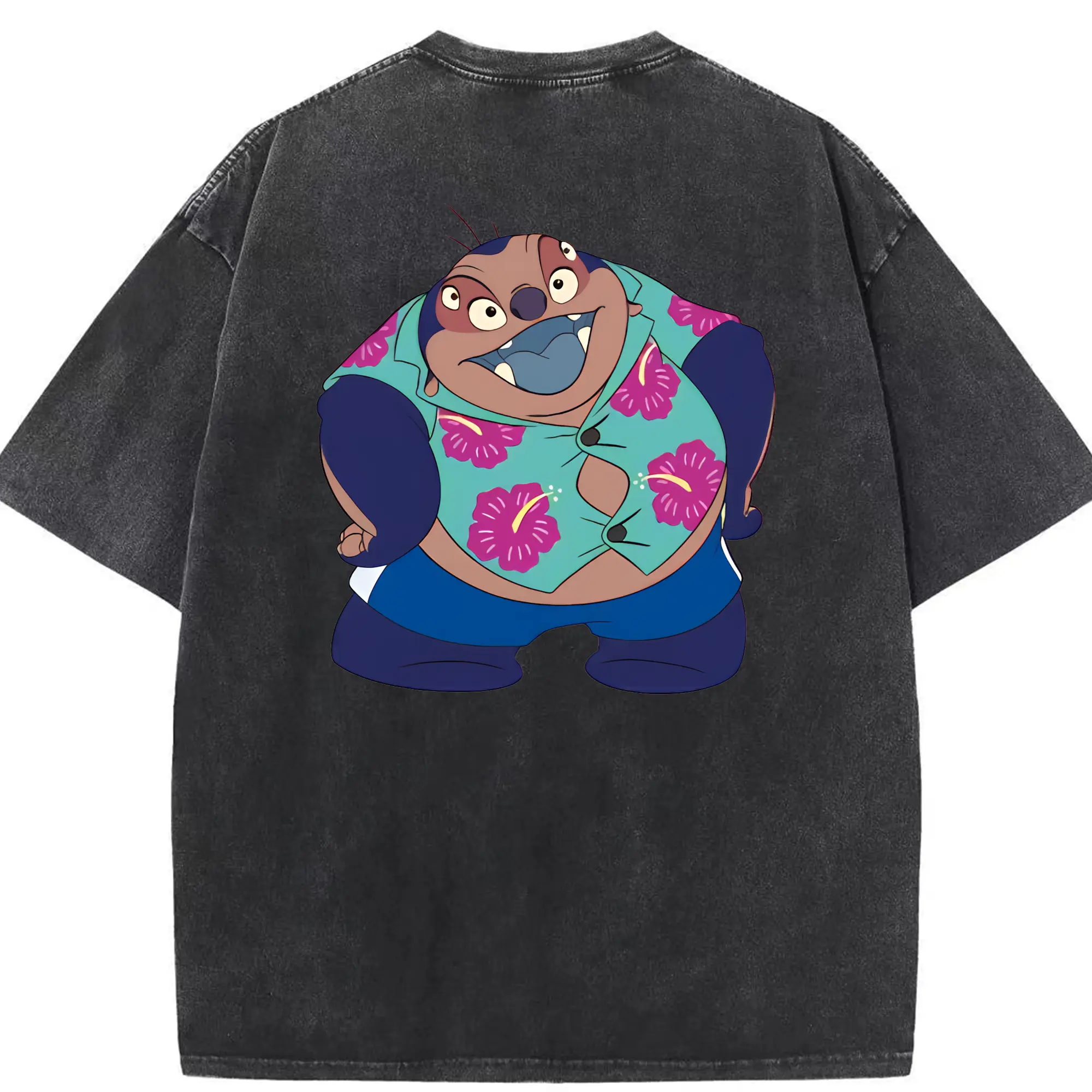 リロ＆スティッチ グッズ ジャンバ博士 - 綿100％ ヴィンテージ風 半袖Tシャツ ・ 背面プリント ・ 柔らか肌触り ・ 通気性 快適 ・ スポーツ カジュアル 外出用