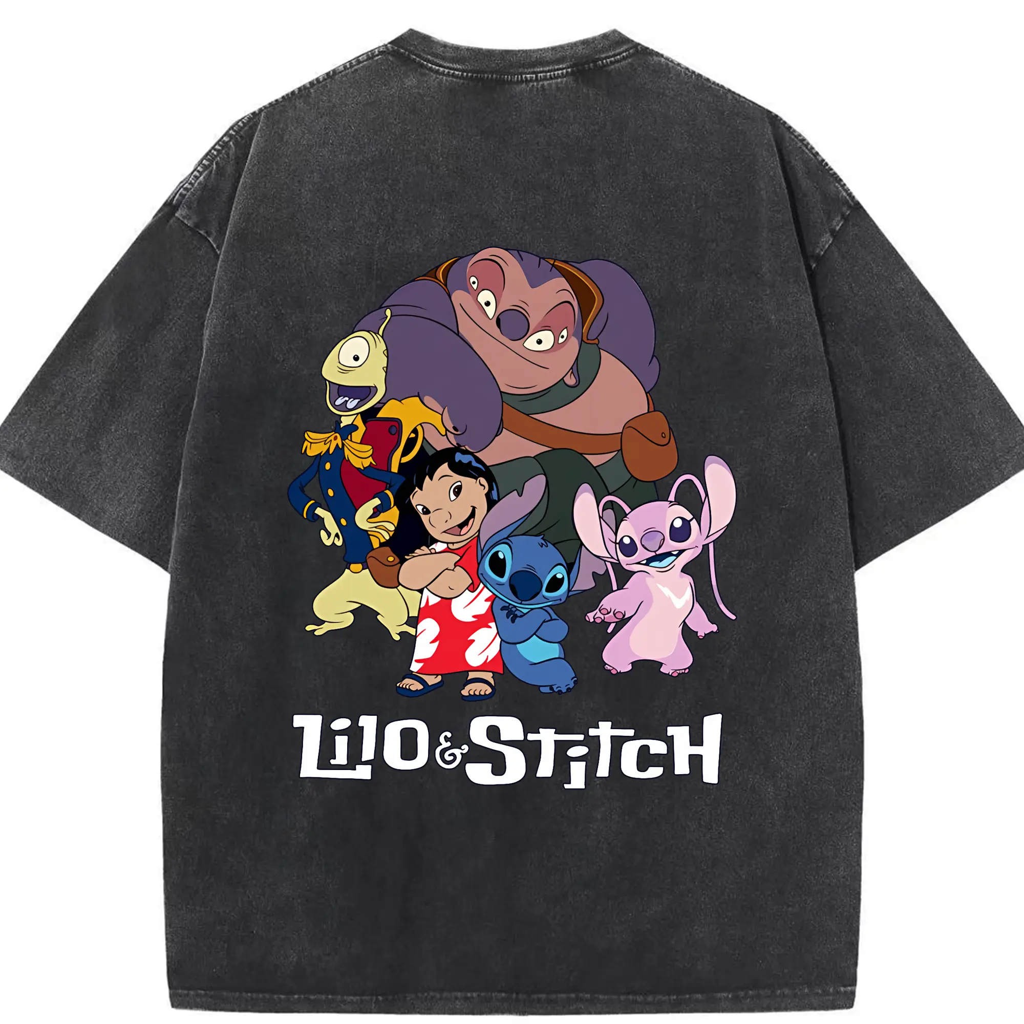 リロ＆スティッチ グッズ ジャンバ博士 - 綿100％ ヴィンテージ風 半袖Tシャツ ・ 背面プリント ・ 柔らか肌触り ・ 通気性 快適 ・ スポーツ カジュアル 外出用