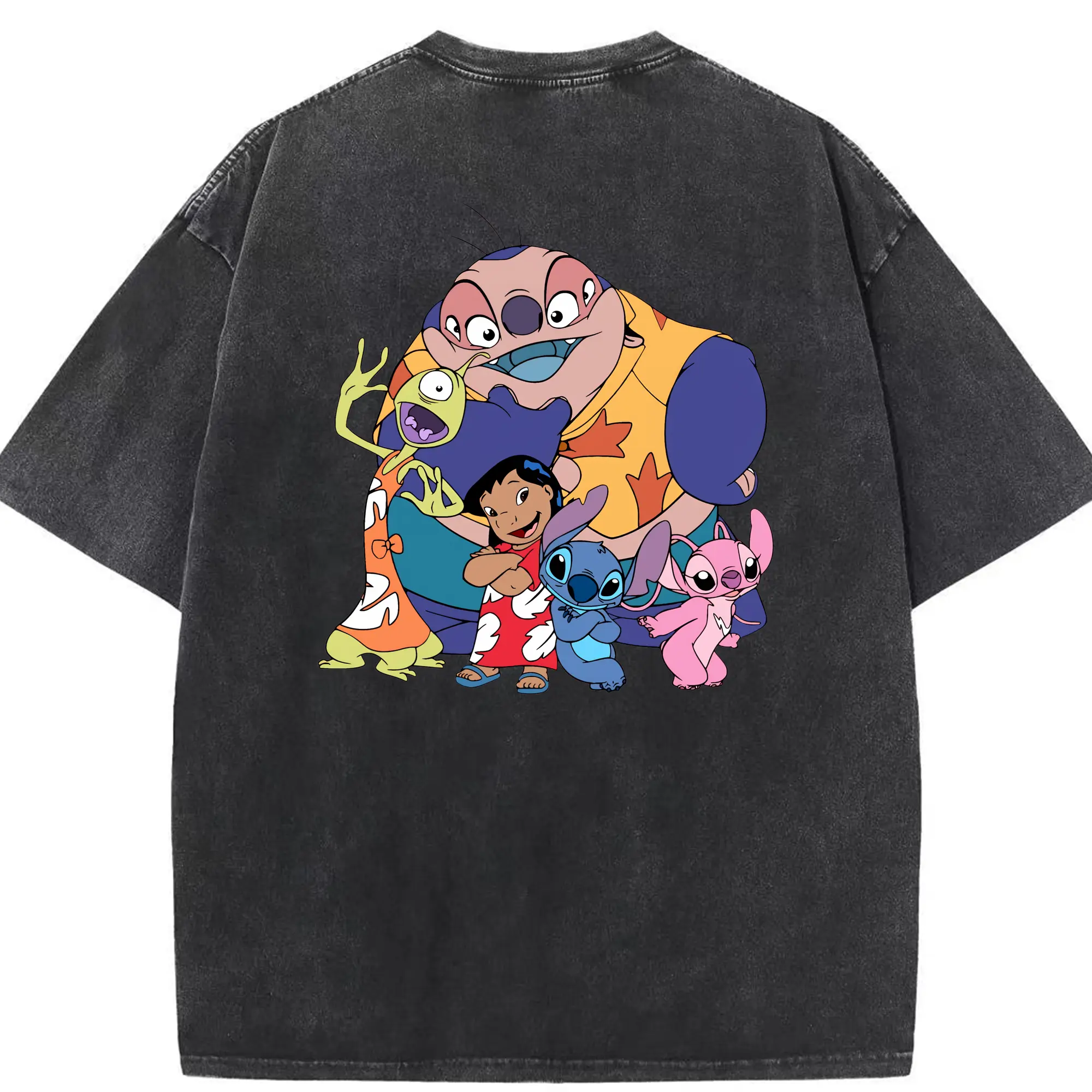 リロ＆スティッチ グッズ ジャンバ博士 - 綿100％ ヴィンテージ風 半袖Tシャツ ・ 背面プリント ・ 柔らか肌触り ・ 通気性 快適 ・ スポーツ カジュアル 外出用