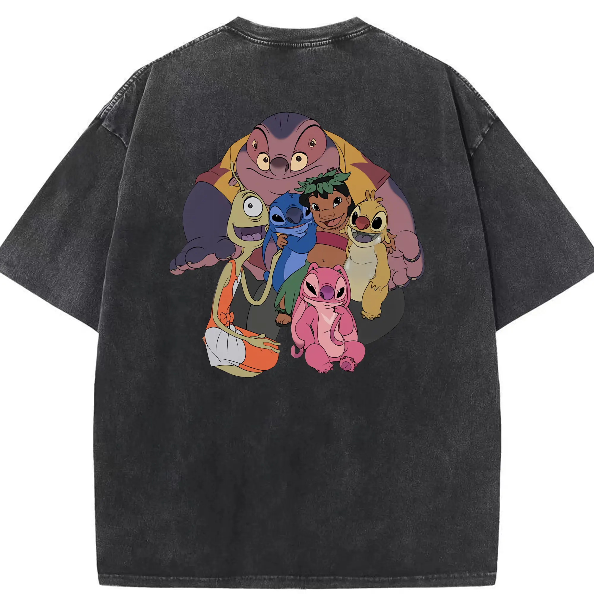 リロ＆スティッチ グッズ ジャンバ博士 - 綿100％ ヴィンテージ風 半袖Tシャツ ・ 背面プリント ・ 柔らか肌触り ・ 通気性 快適 ・ スポーツ カジュアル 外出用