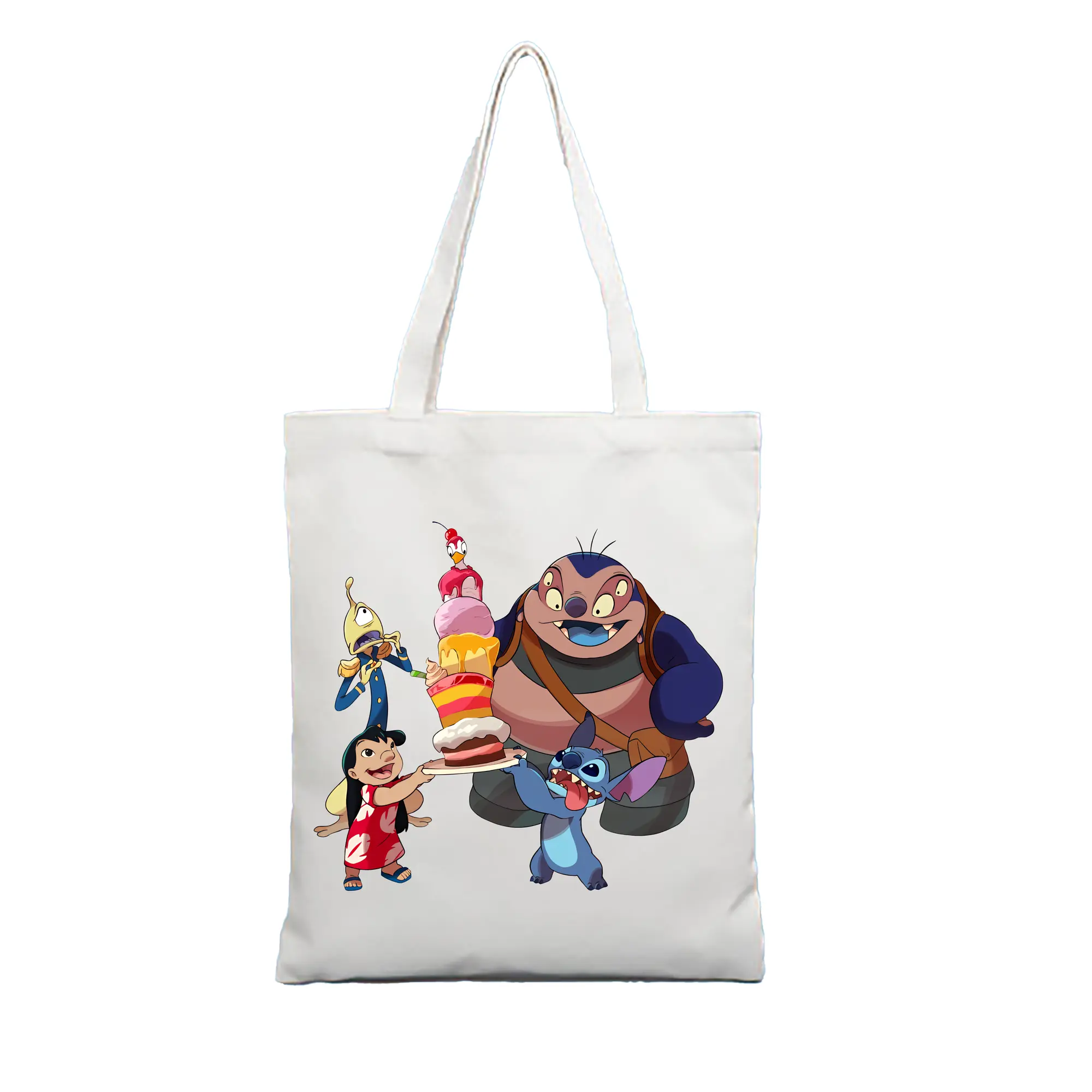 リロ＆スティッチ グッズ ジャンバ博士 - 縦型キャンバス手提げバッグ（トートバッグ） ・ キャンバス素材 ・ ショッピング用 ・ 軽量 丈夫 お手入れ簡単