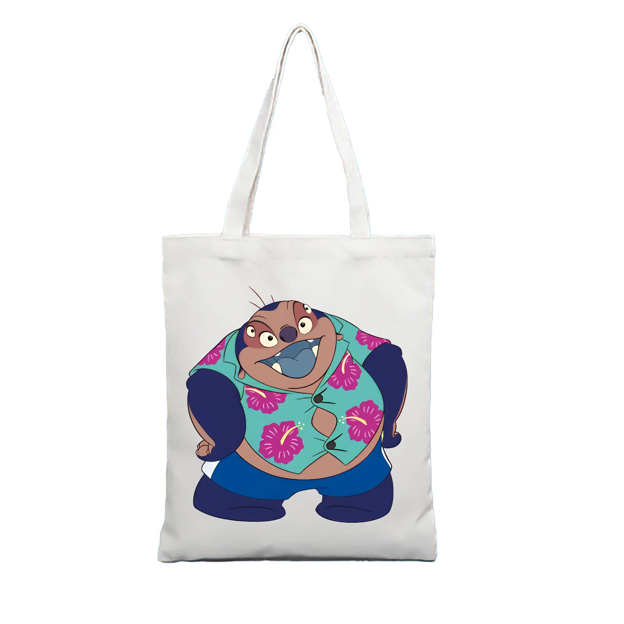 リロ＆スティッチ グッズ ジャンバ博士 - 縦型キャンバス手提げバッグ（トートバッグ） ・ キャンバス素材 ・ ショッピング用 ・ 軽量 丈夫 お手入れ簡単