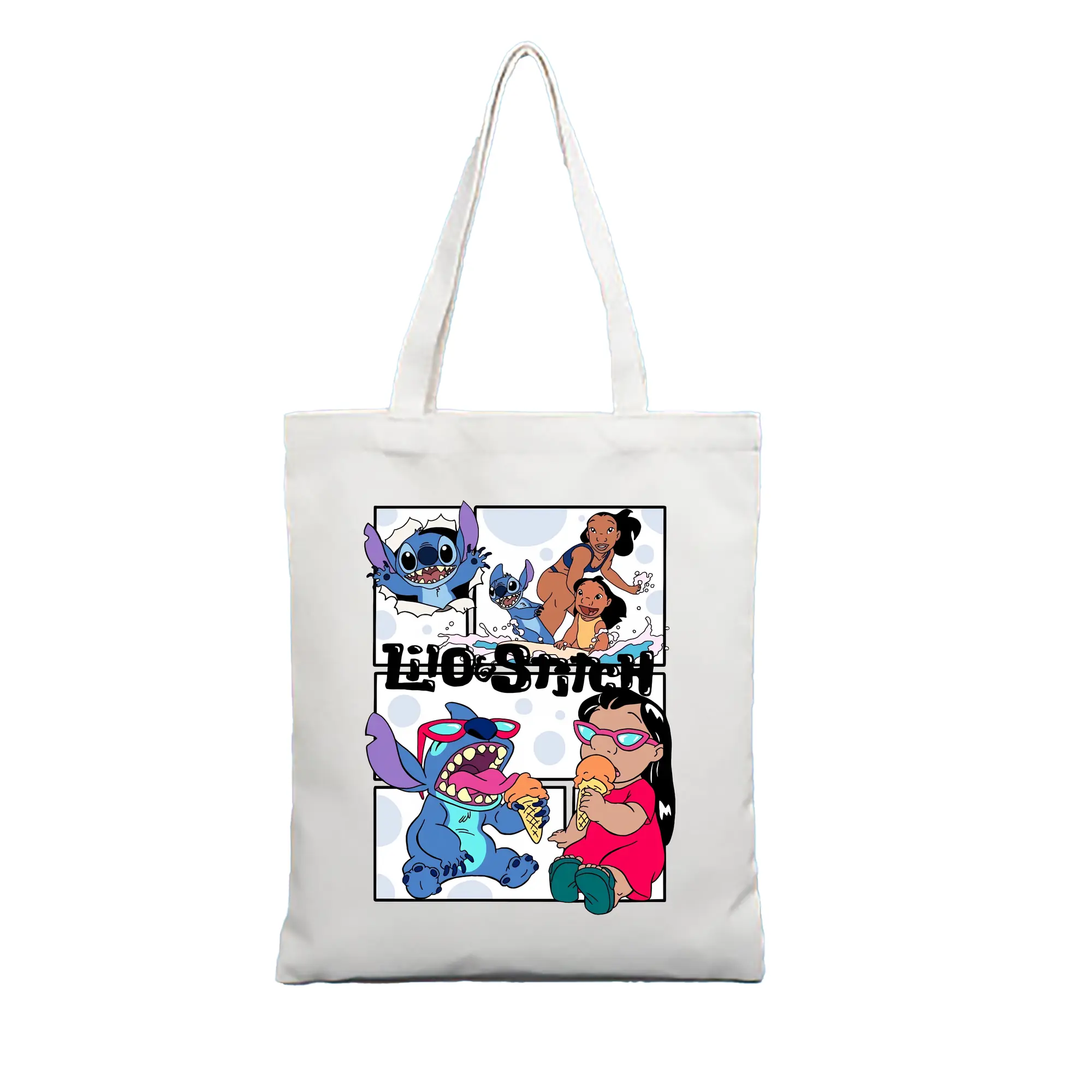 リロ＆スティッチ グッズ ジャンバ博士 - 縦型キャンバス手提げバッグ（トートバッグ） ・ キャンバス素材 ・ ショッピング用 ・ 軽量 丈夫 お手入れ簡単