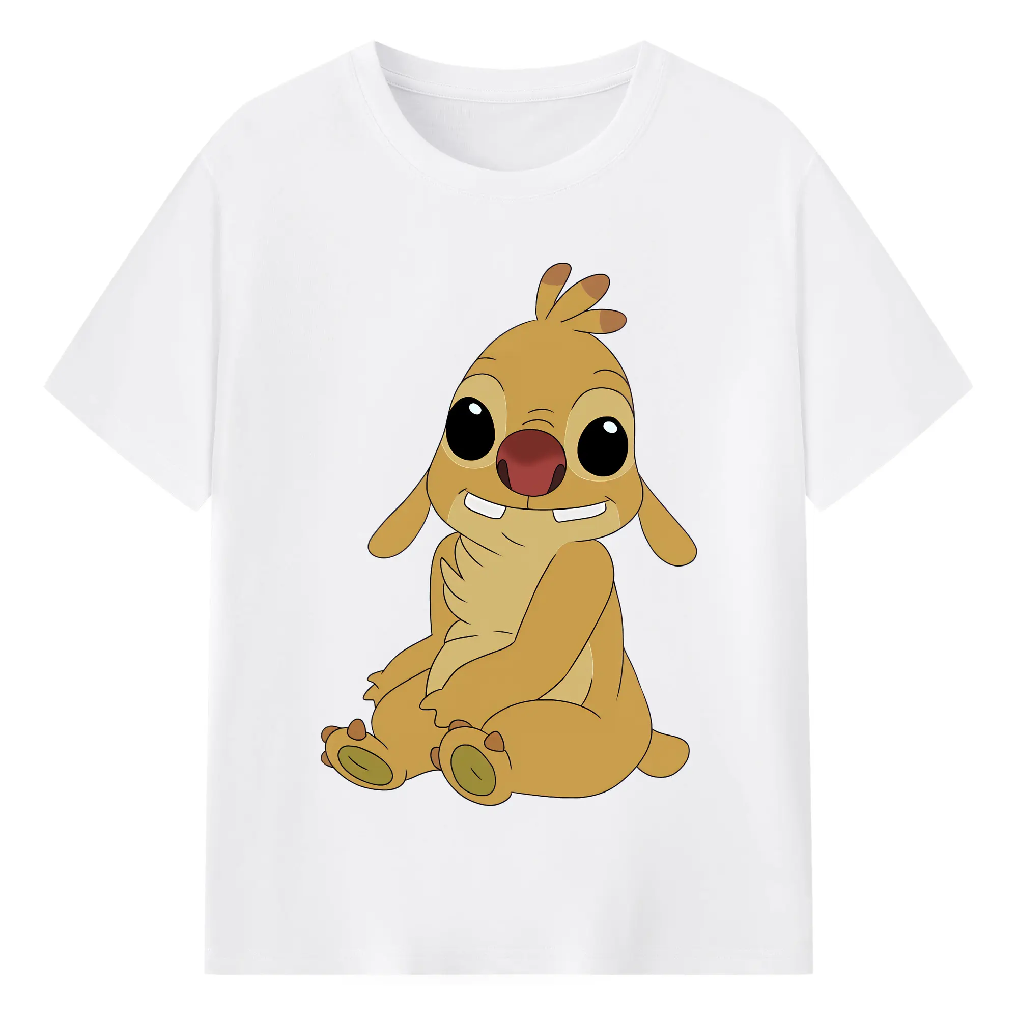 リロ＆スティッチ グッズ ルーベン - 綿100％ 半袖Tシャツ ・ フロントプリント ・ 快適 通気性 ・ 日常使い 散歩 スポーツ用