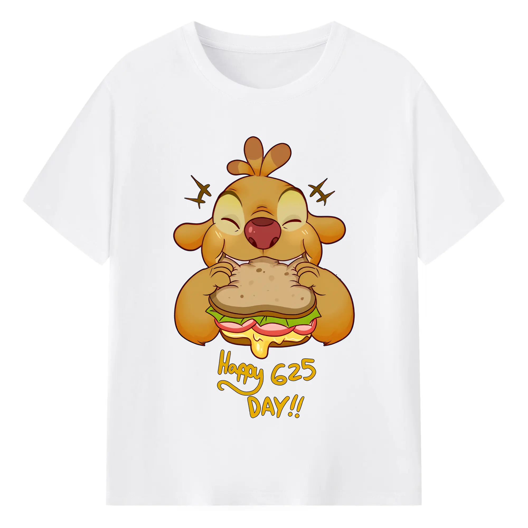 リロ＆スティッチ グッズ ルーベン - 綿100％ 半袖Tシャツ ・ フロントプリント ・ 快適 通気性 ・ 日常使い 散歩 スポーツ用