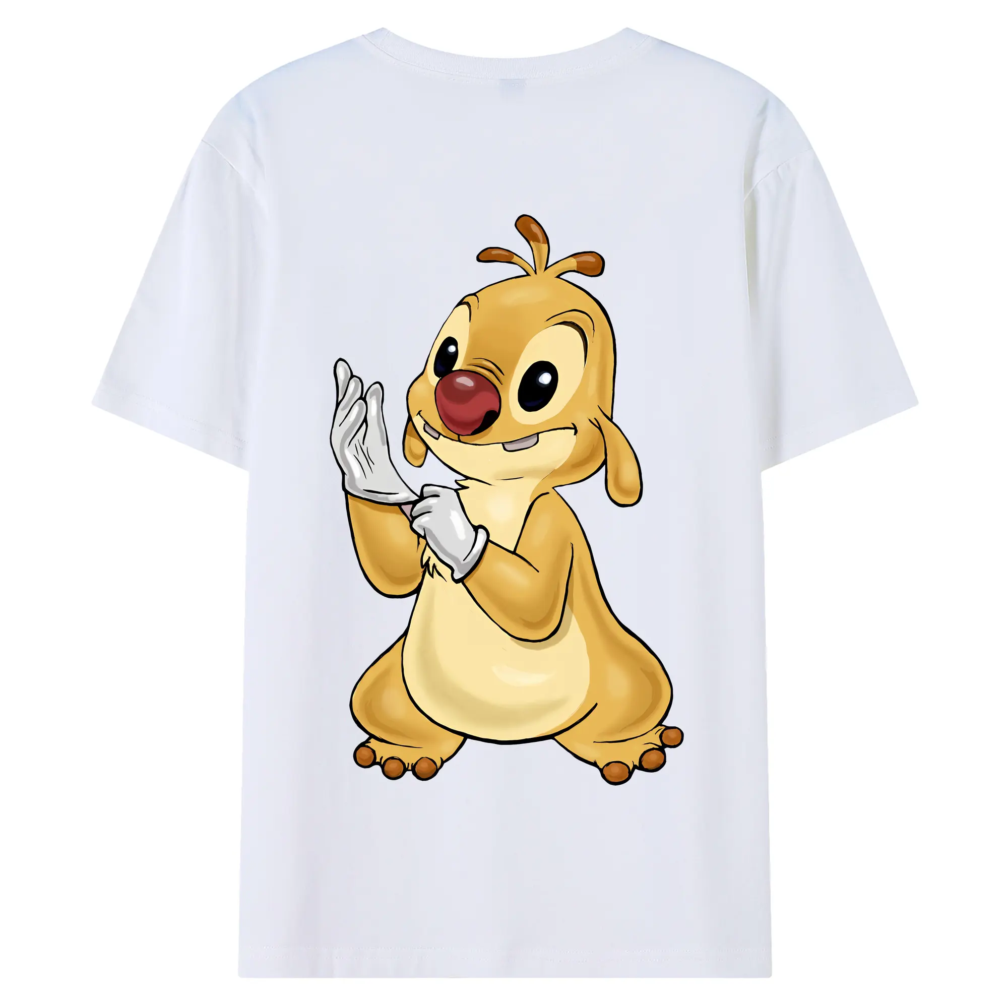 リロ＆スティッチ グッズ ルーベン - 綿100％ 半袖Tシャツ ・ バックプリント ・ 快適 通気性 ・ 日常使い 散歩 スポーツ用