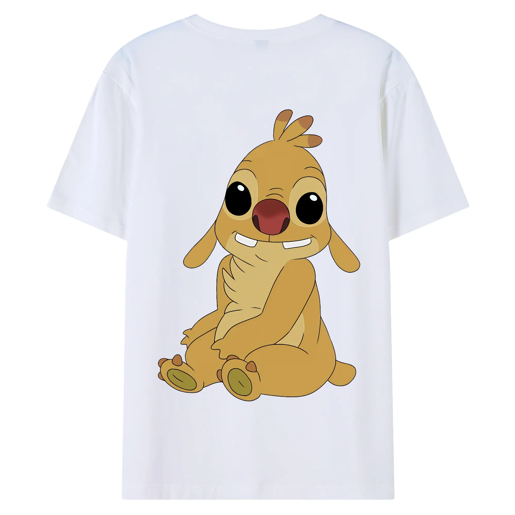 リロ＆スティッチ グッズ ルーベン - 綿100％ 半袖Tシャツ ・ バックプリント ・ 快適 通気性 ・ 日常使い 散歩 スポーツ用