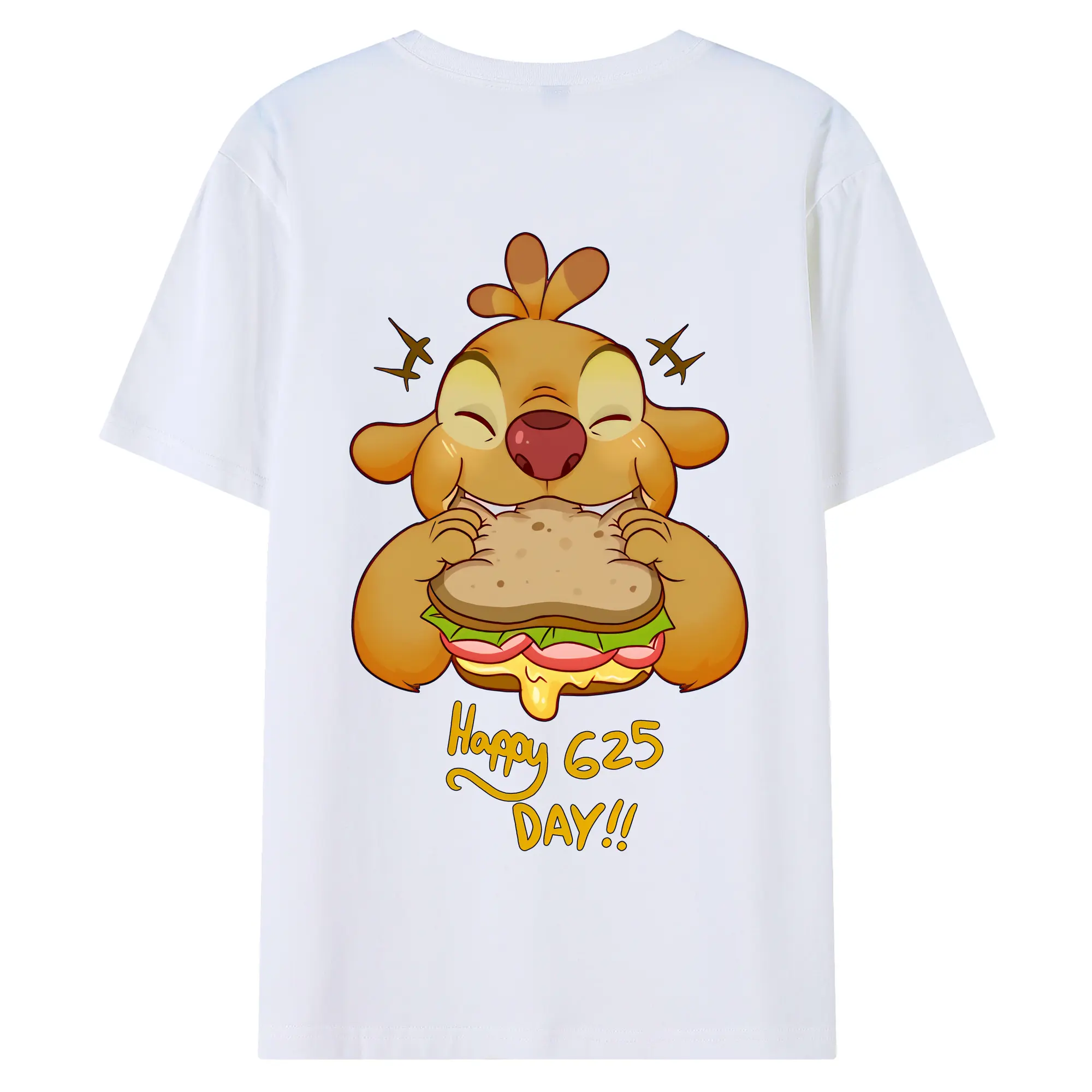 リロ＆スティッチ グッズ ルーベン - 綿100％ 半袖Tシャツ ・ バックプリント ・ 快適 通気性 ・ 日常使い 散歩 スポーツ用