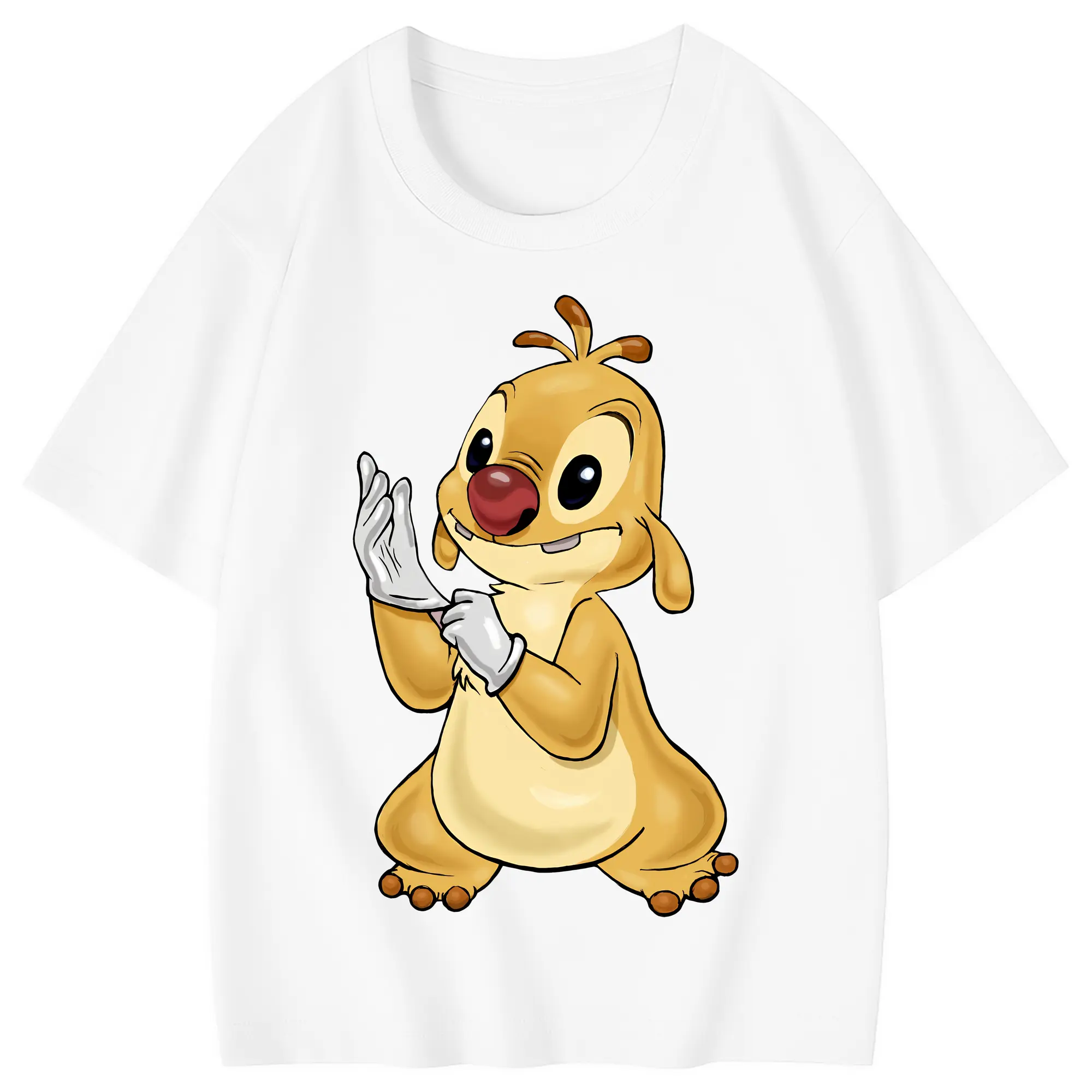 リロ＆スティッチ グッズ ルーベン - 綿100％ キッズTシャツ ・ フロントプリント ・ 快適 通気性 ・ スポーツ カジュアル 散歩用