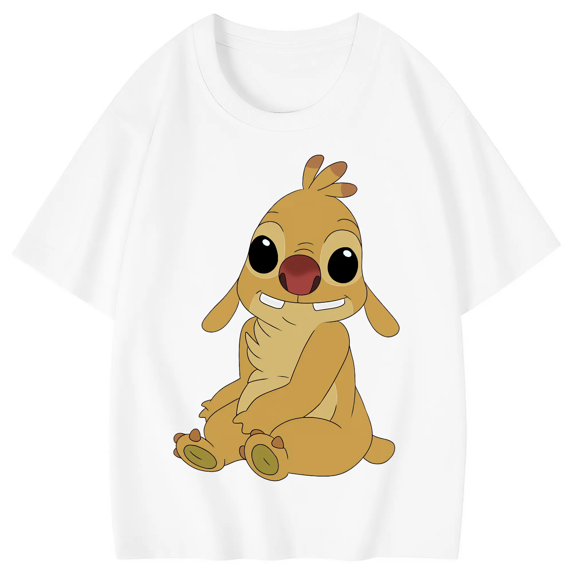 リロ＆スティッチ グッズ ルーベン - 綿100％ キッズTシャツ ・ フロントプリント ・ 快適 通気性 ・ スポーツ カジュアル 散歩用