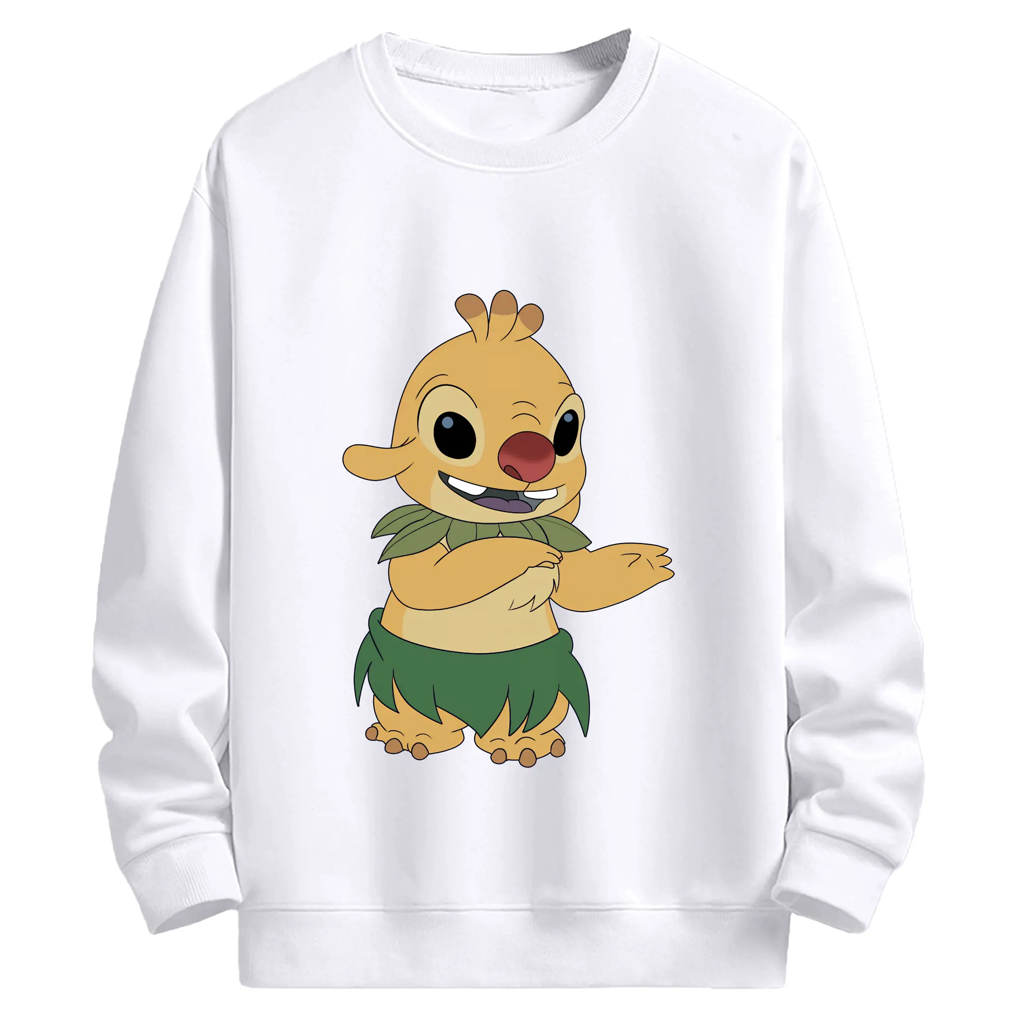 リロ＆スティッチ グッズ ルーベン - 高品質 クルーネック スウェット ・ コットン59％ ポリエステル41％ ・ ユニセックス 長袖 トレーナー ・ カジュアル デイリー スポーツ 散歩用