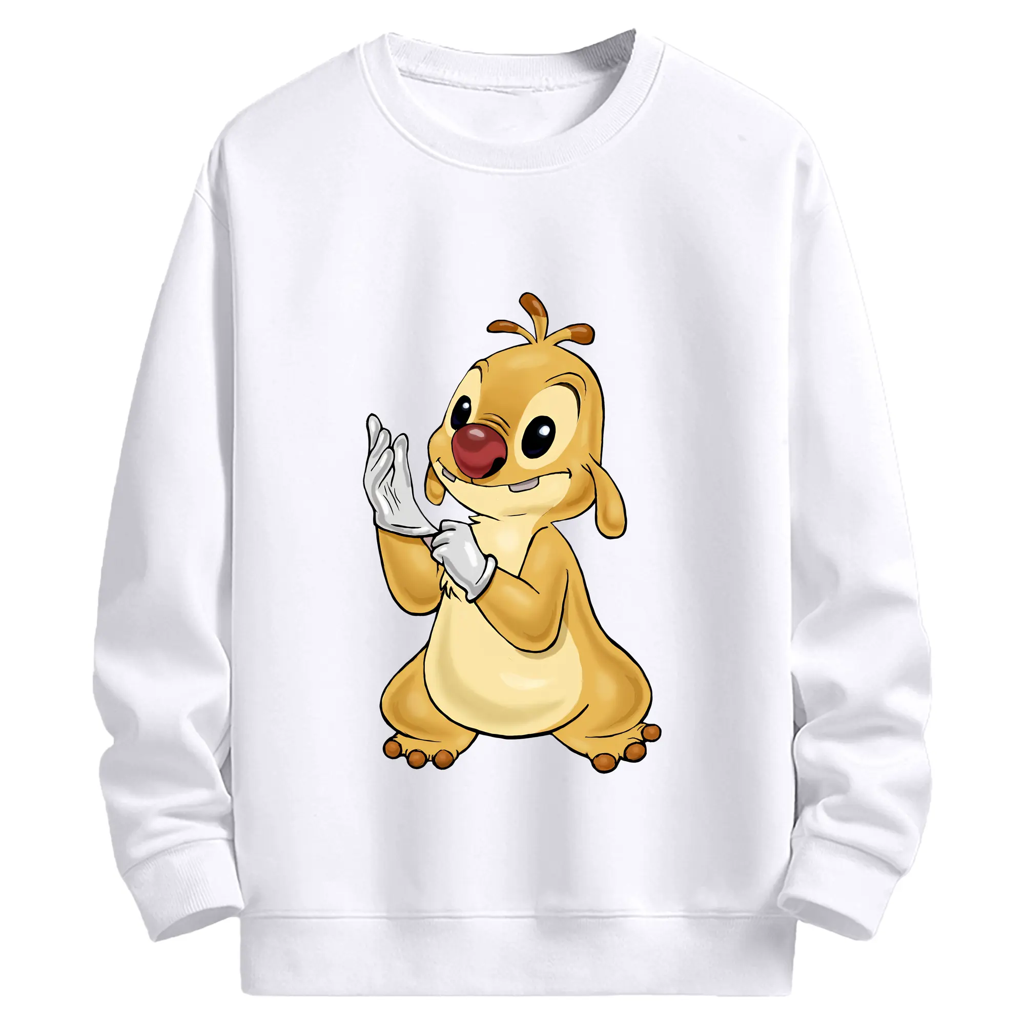 リロ＆スティッチ グッズ ルーベン - 高品質 クルーネック スウェット ・ コットン59％ ポリエステル41％ ・ ユニセックス 長袖 トレーナー ・ カジュアル デイリー スポーツ 散歩用