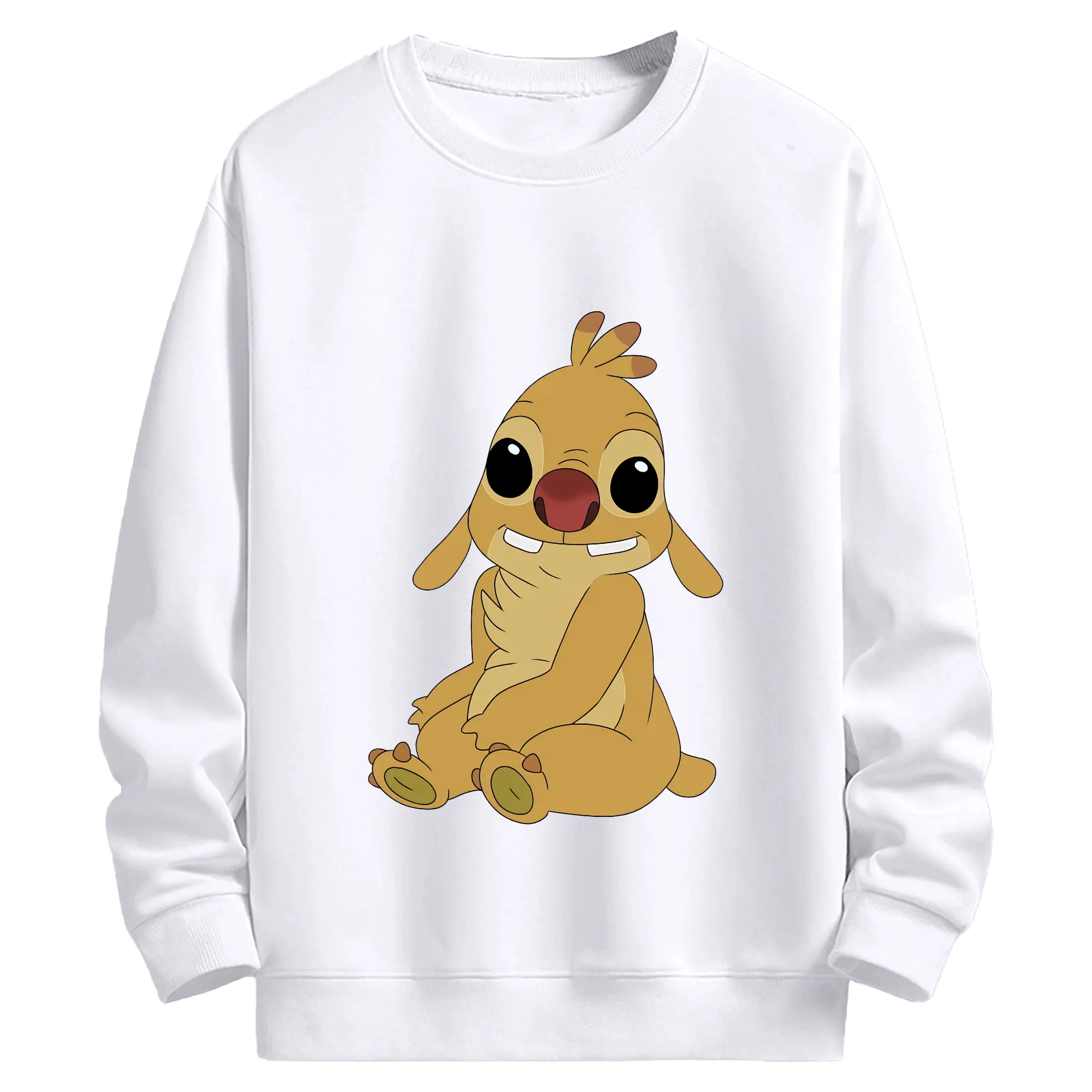 リロ＆スティッチ グッズ ルーベン - 高品質 クルーネック スウェット ・ コットン59％ ポリエステル41％ ・ ユニセックス 長袖 トレーナー ・ カジュアル デイリー スポーツ 散歩用