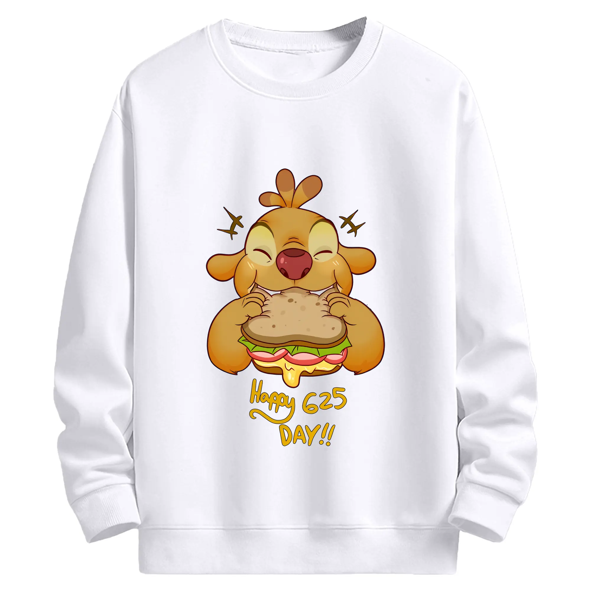 リロ＆スティッチ グッズ ルーベン - 高品質 クルーネック スウェット ・ コットン59％ ポリエステル41％ ・ ユニセックス 長袖 トレーナー ・ カジュアル デイリー スポーツ 散歩用