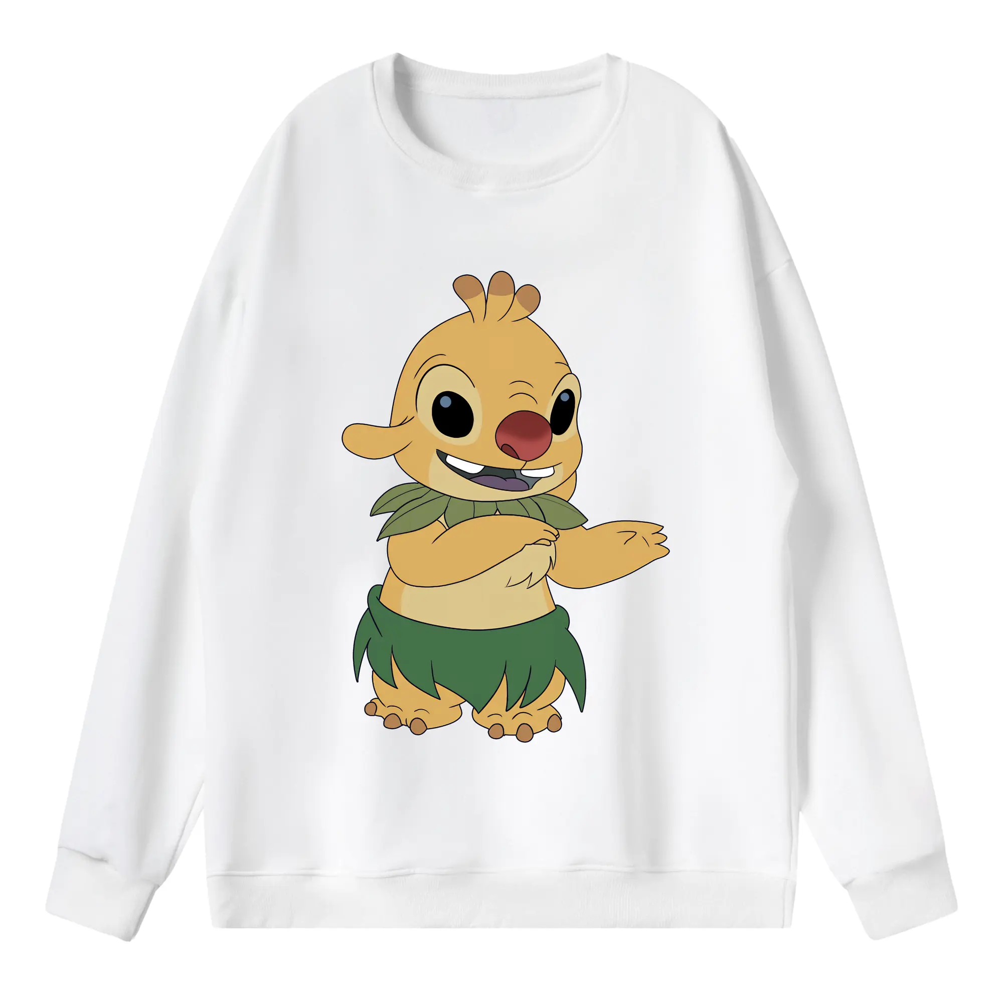 リロ＆スティッチ グッズ ルーベン - 薄手 クルーネック スウェット 裏毛260g · ポリエステル 春秋向け カジュアル 男女兼用 · トレーナー デイリー スポーツ 散歩に最適