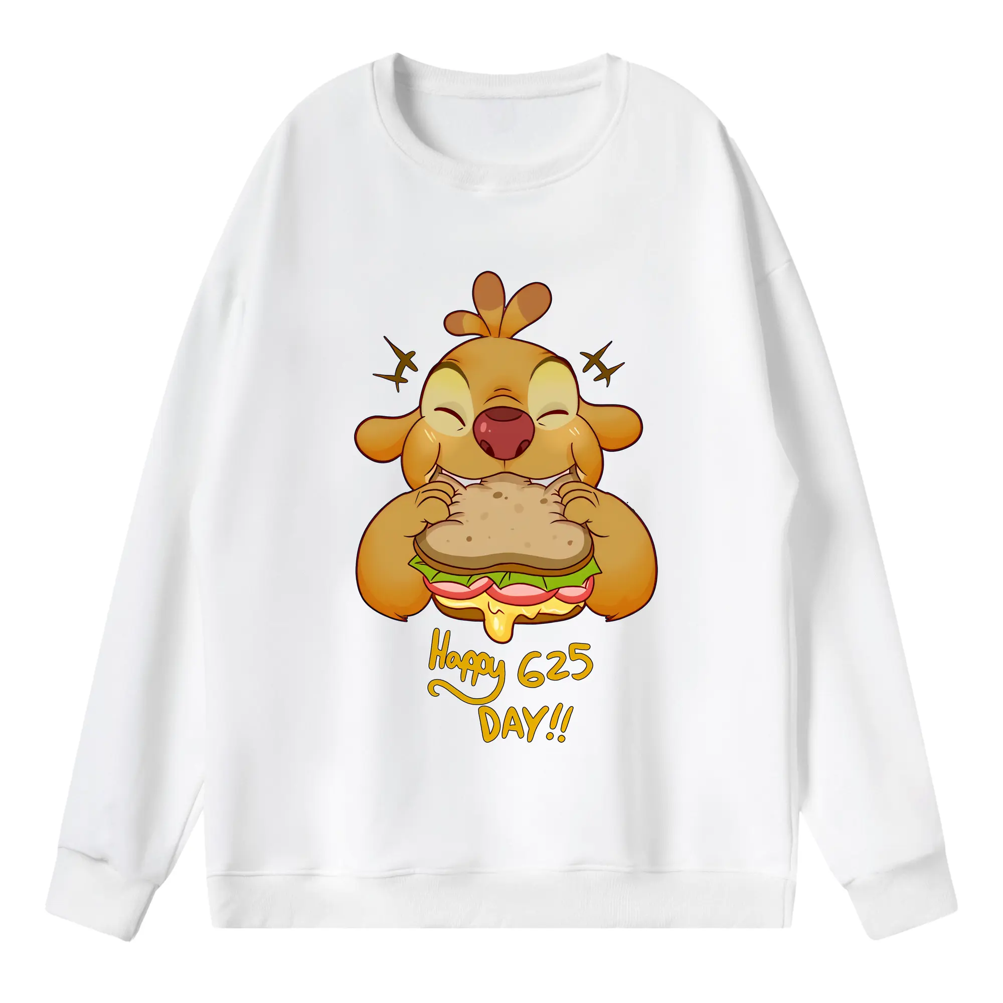 リロ＆スティッチ グッズ ルーベン - 薄手 クルーネック スウェット 裏毛260g · ポリエステル 春秋向け カジュアル 男女兼用 · トレーナー デイリー スポーツ 散歩に最適