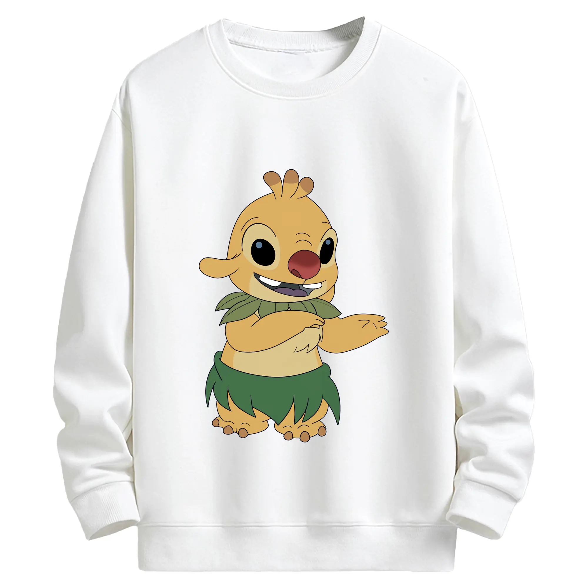 リロ＆スティッチ グッズ ルーベン - キッズ クルーネックスウェットシャツ ・ フロントプリント ・ 綿80％ ポリエステル20％ ・ 快適 通学 スポーツ 日常使い お散歩用