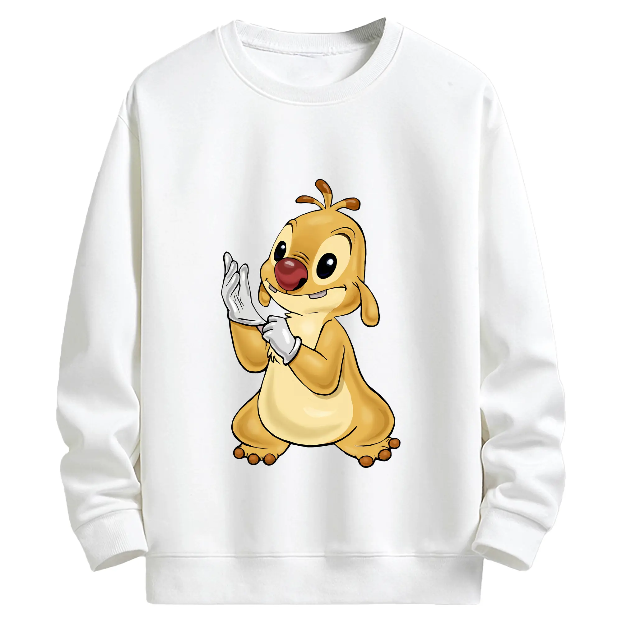 リロ＆スティッチ グッズ ルーベン - キッズ クルーネックスウェットシャツ ・ フロントプリント ・ 綿80％ ポリエステル20％ ・ 快適 通学 スポーツ 日常使い お散歩用