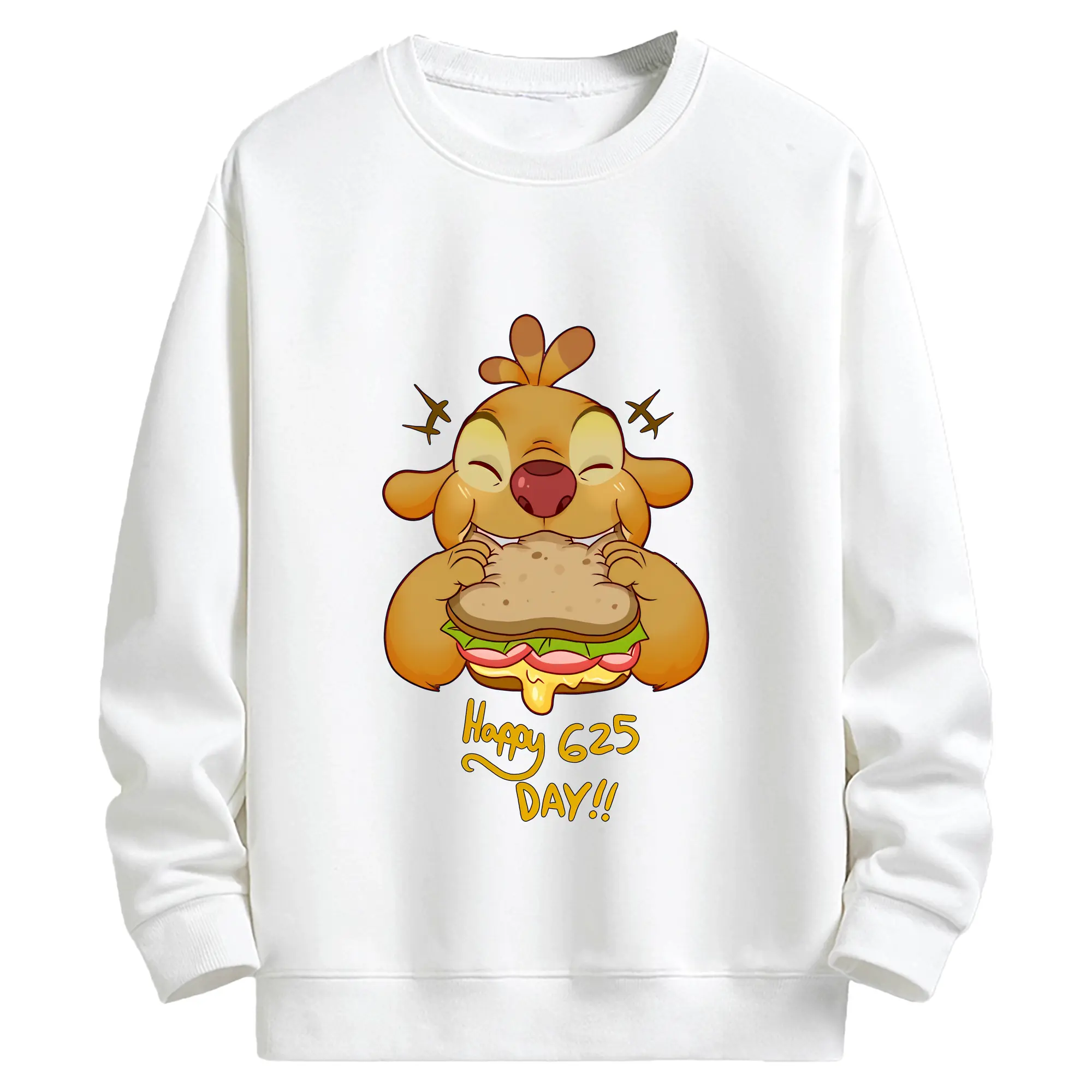 リロ＆スティッチ グッズ ルーベン - キッズ クルーネックスウェットシャツ ・ フロントプリント ・ 綿80％ ポリエステル20％ ・ 快適 通学 スポーツ 日常使い お散歩用