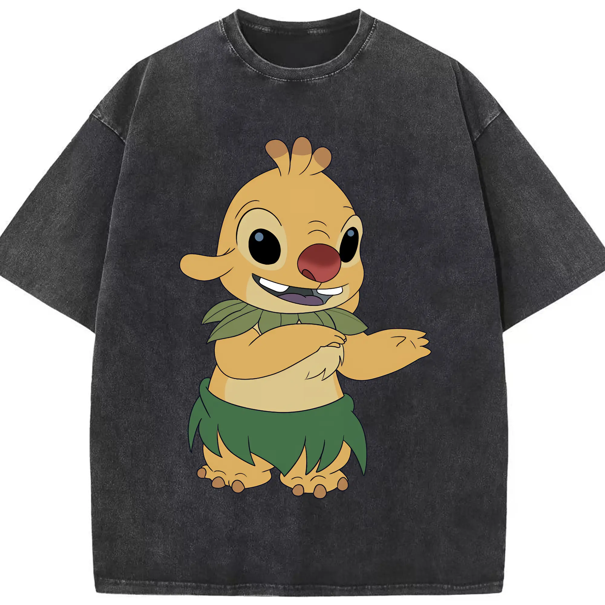 リロ＆スティッチ グッズ ルーベン - 綿100％ ヴィンテージ風 半袖Tシャツ ・ フロントプリント ・ 柔らか肌触り ・ 通気性 快適 ・ スポーツ カジュアル 外出用