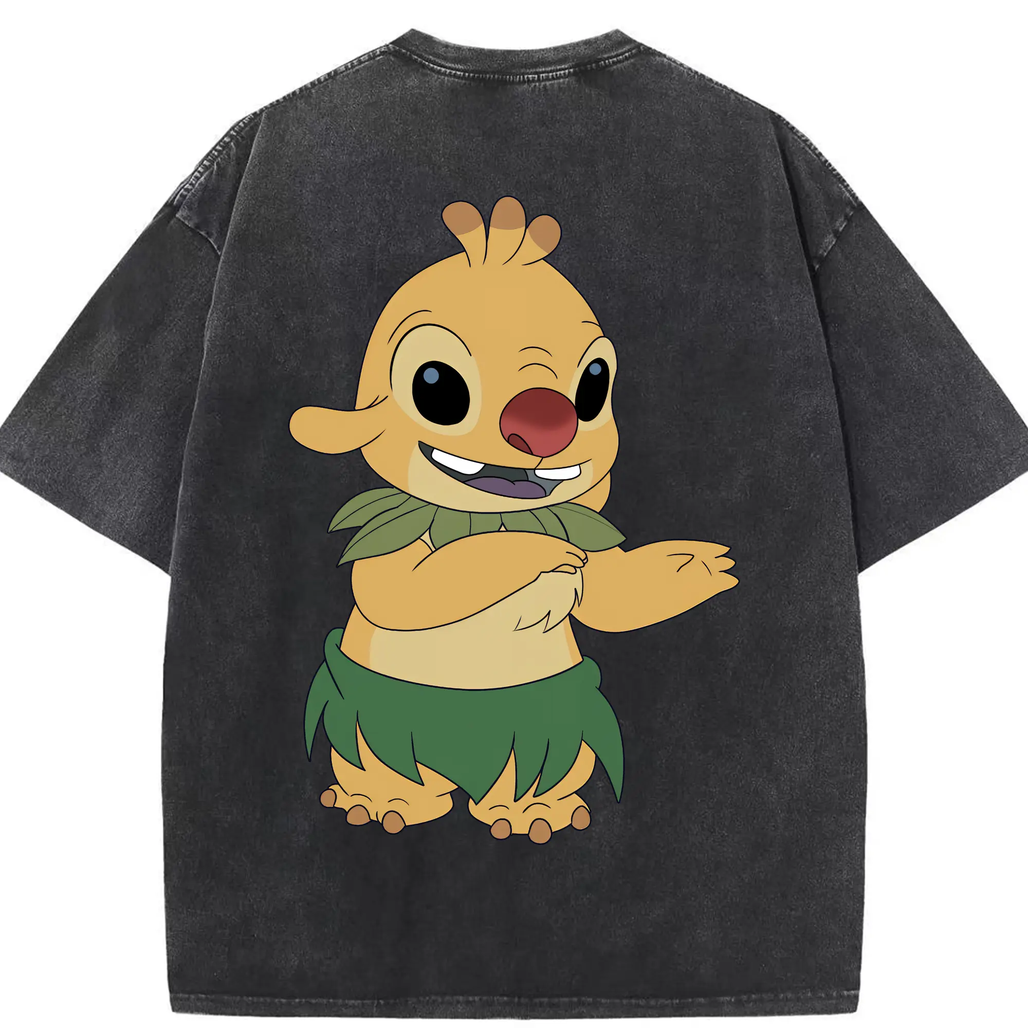 リロ＆スティッチ グッズ ルーベン - 綿100％ ヴィンテージ風 半袖Tシャツ ・ 背面プリント ・ 柔らか肌触り ・ 通気性 快適 ・ スポーツ カジュアル 外出用