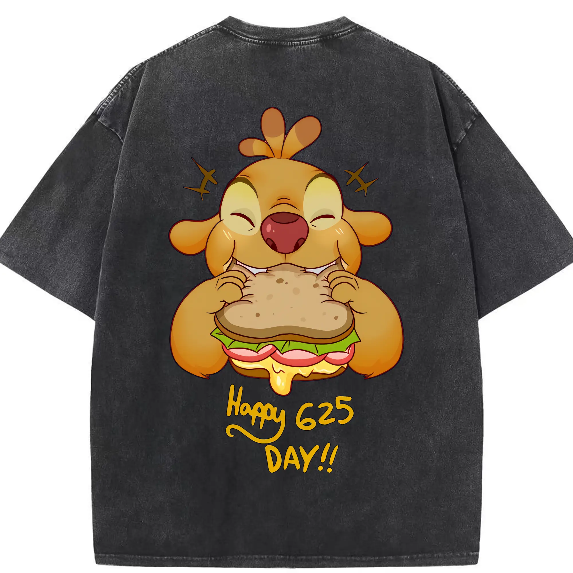 リロ＆スティッチ グッズ ルーベン - 綿100％ ヴィンテージ風 半袖Tシャツ ・ 背面プリント ・ 柔らか肌触り ・ 通気性 快適 ・ スポーツ カジュアル 外出用