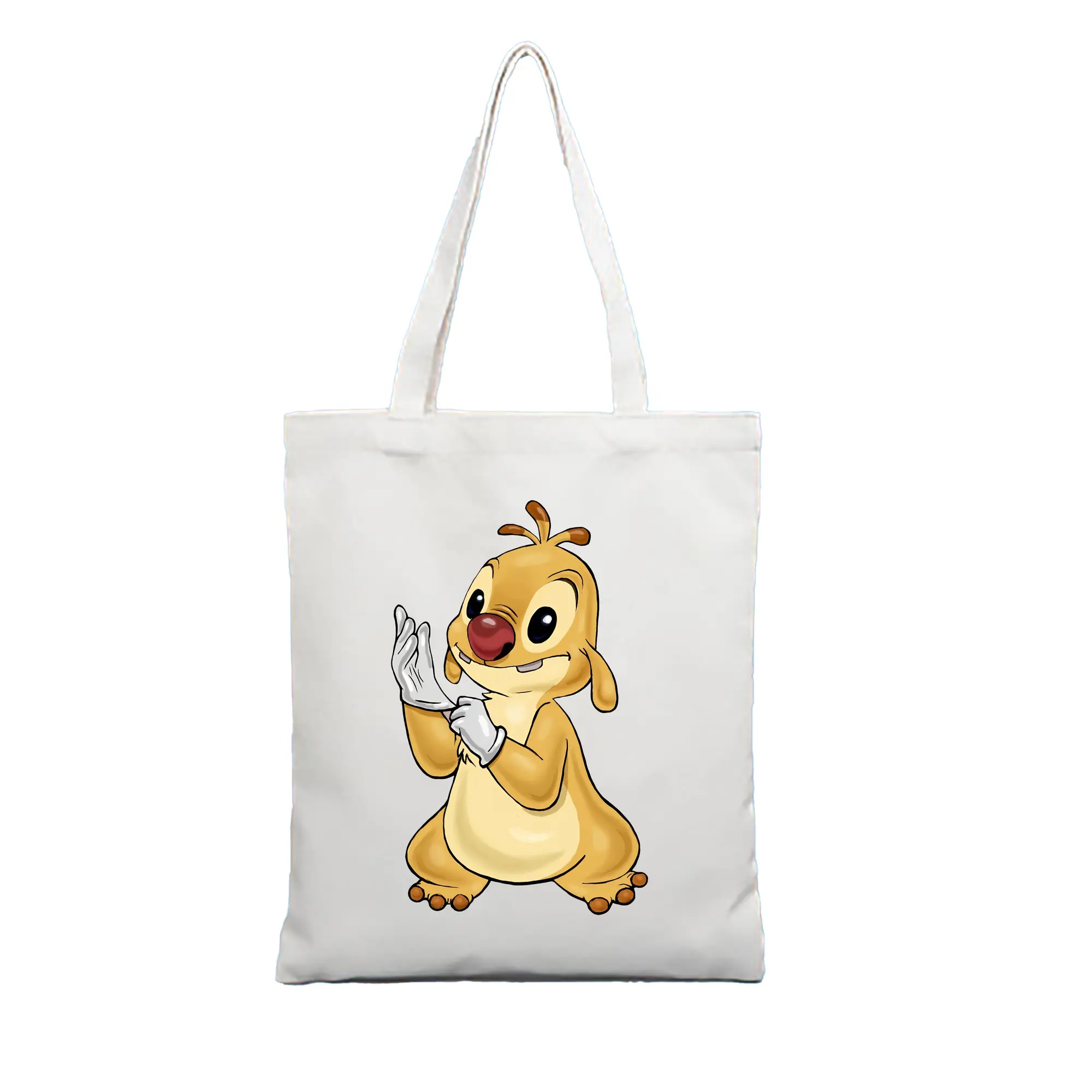 リロ＆スティッチ グッズ ルーベン - 縦型キャンバス手提げバッグ（トートバッグ） ・ キャンバス素材 ・ ショッピング用 ・ 軽量 丈夫 お手入れ簡単