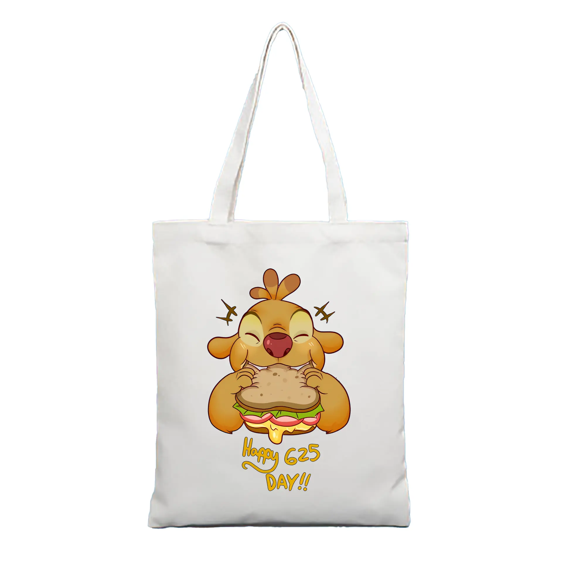 リロ＆スティッチ グッズ ルーベン - 縦型キャンバス手提げバッグ（トートバッグ） ・ キャンバス素材 ・ ショッピング用 ・ 軽量 丈夫 お手入れ簡単