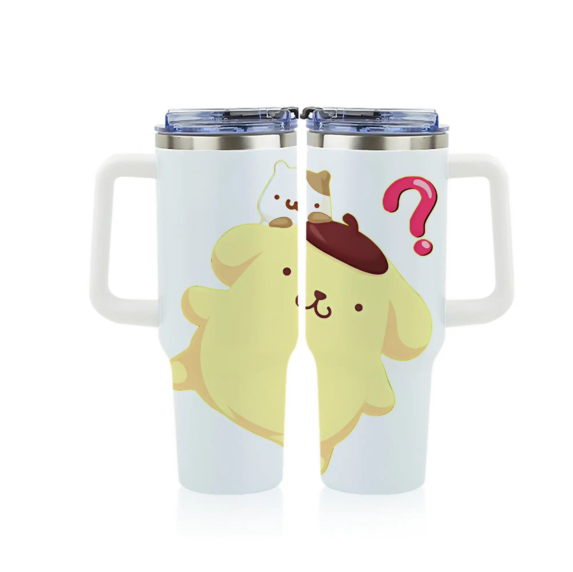 サンリオ グッズ,ポムポムプリン - 1200mL フルプリント車用タンブラー ・ 304ステンレス 内側 ・ 201ステンレス 外側 ・ 保温 保冷 ・ 通勤 ドライブ アウトドア用