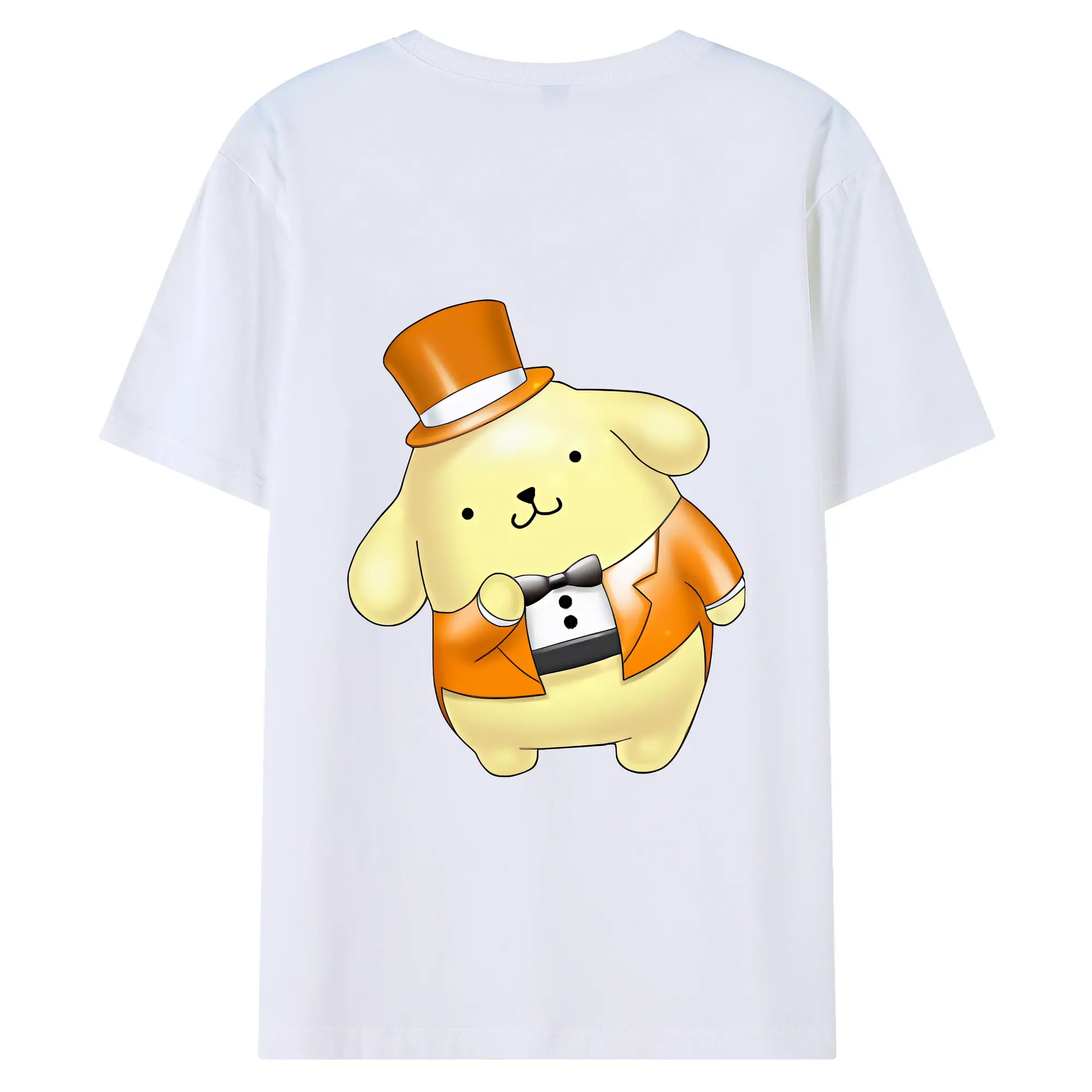 サンリオ グッズ,ポムポムプリン - 綿100％ 半袖Tシャツ ・ バックプリント ・ 快適 通気性 ・ 日常使い 散歩 スポーツ用