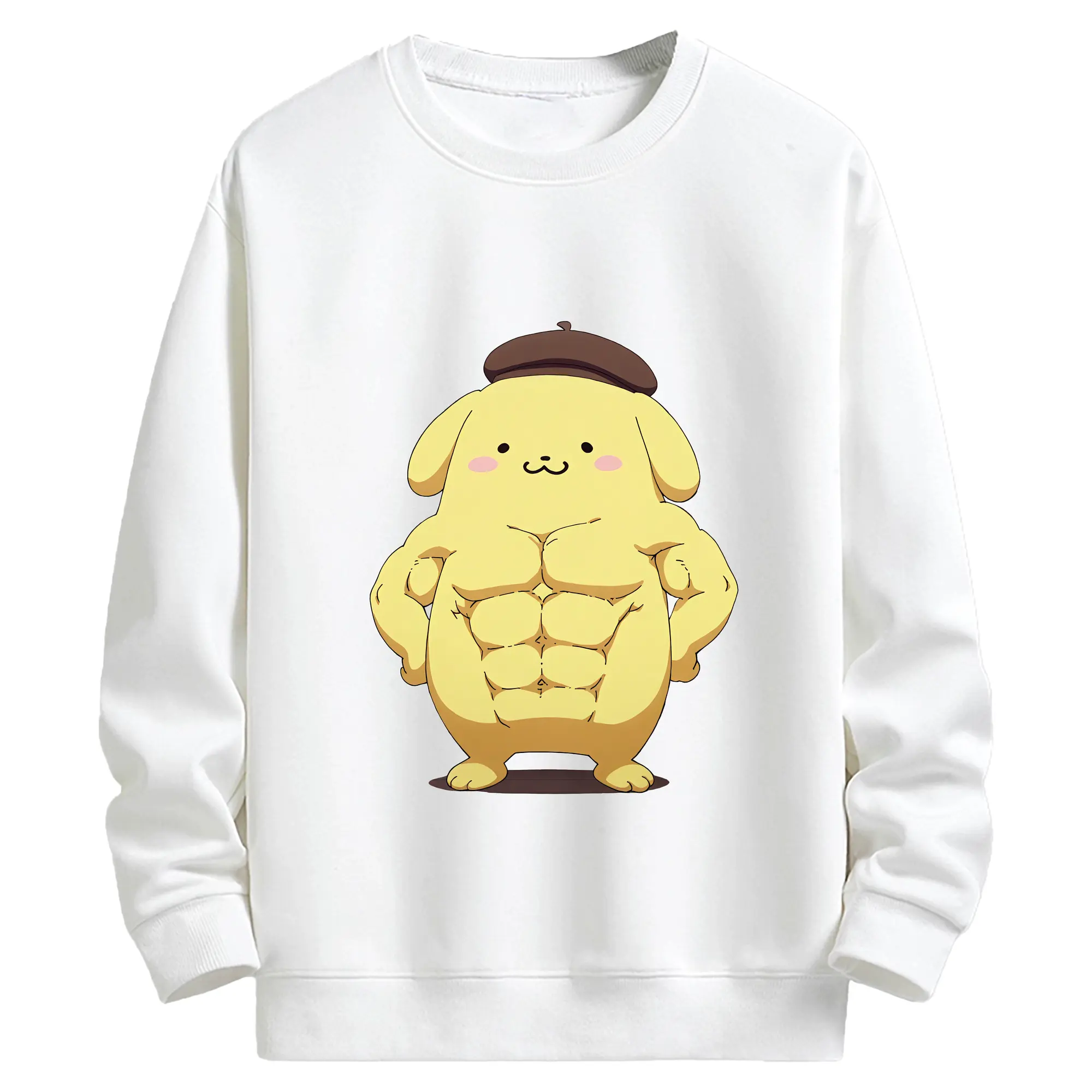 サンリオ グッズ,ポムポムプリン - キッズ クルーネックスウェットシャツ ・ フロントプリント ・ 綿80％ ポリエステル20％ ・ 快適 通学 スポーツ 日常使い お散歩用