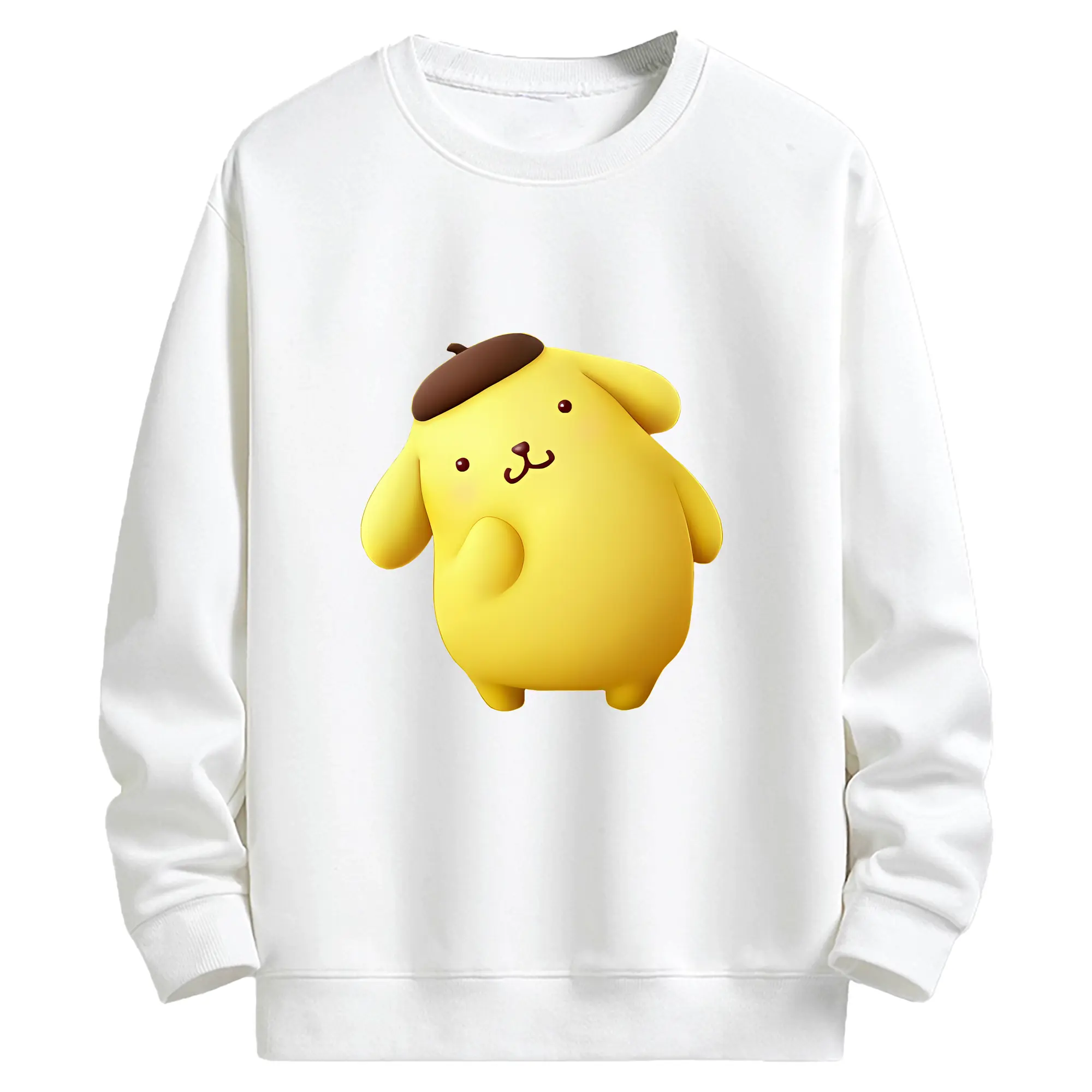 サンリオ グッズ,ポムポムプリン - キッズ クルーネックスウェットシャツ ・ フロントプリント ・ 綿80％ ポリエステル20％ ・ 快適 通学 スポーツ 日常使い お散歩用