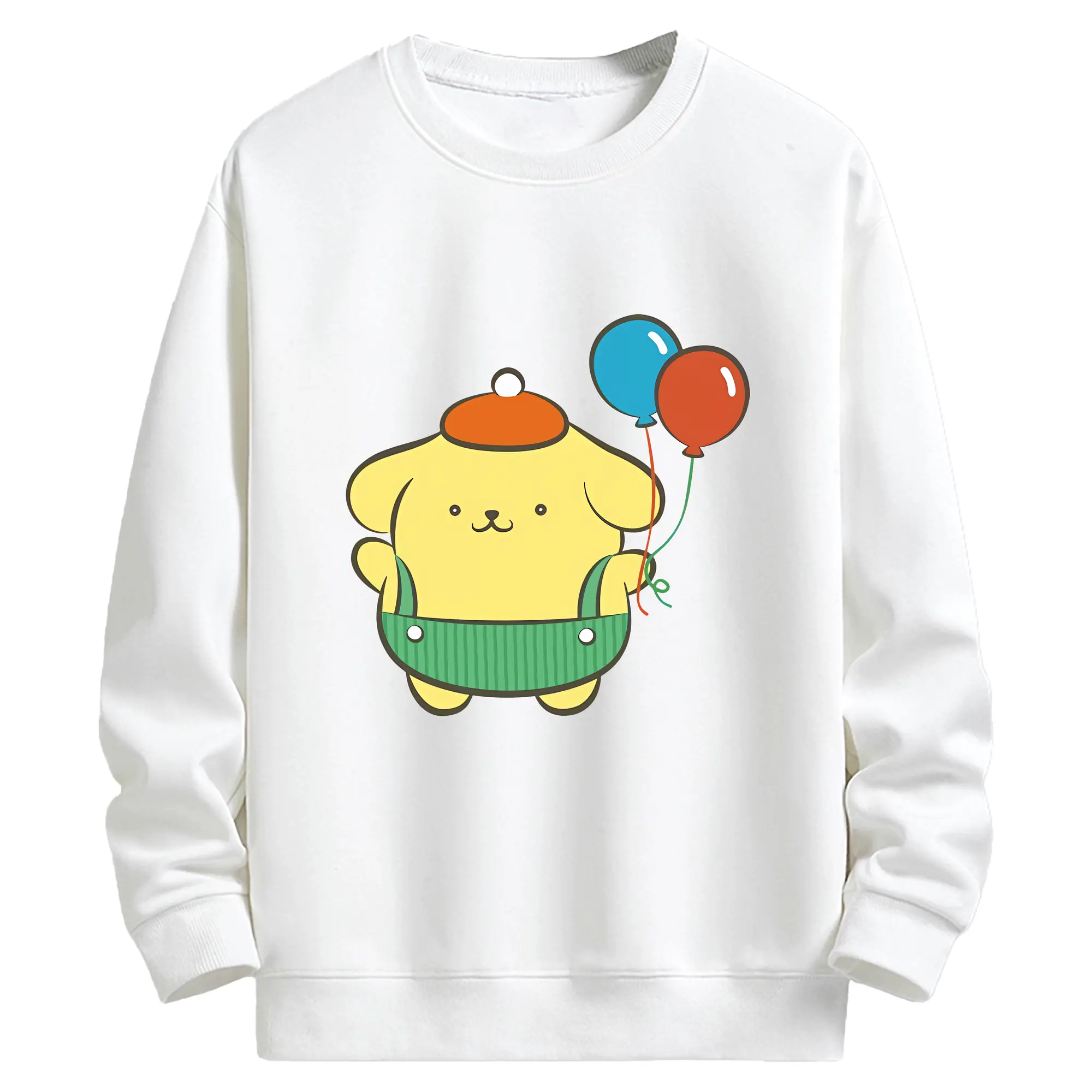 サンリオ グッズ,ポムポムプリン - キッズ クルーネックスウェットシャツ ・ フロントプリント ・ 綿80％ ポリエステル20％ ・ 快適 通学 スポーツ 日常使い お散歩用