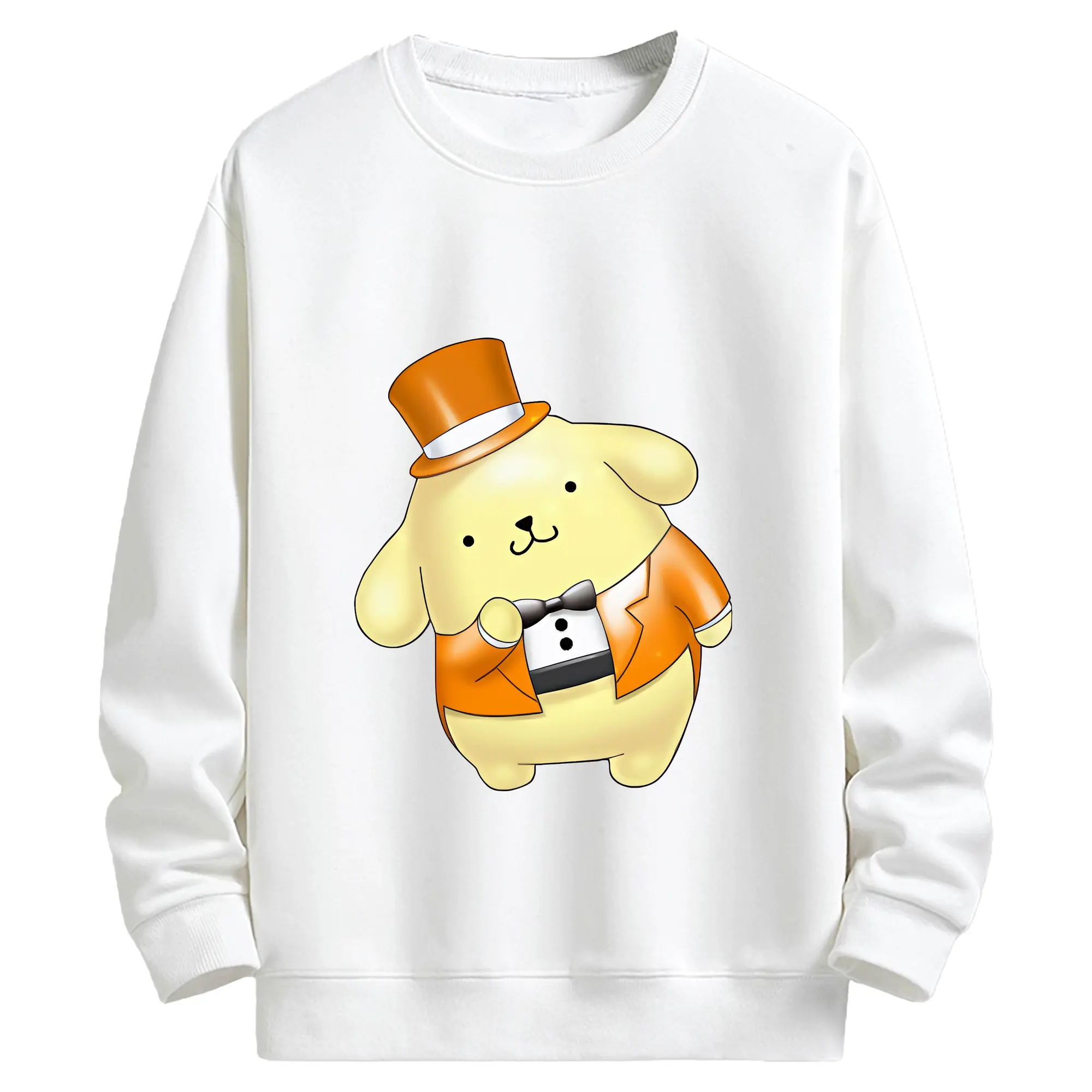 サンリオ グッズ,ポムポムプリン - キッズ クルーネックスウェットシャツ ・ フロントプリント ・ 綿80％ ポリエステル20％ ・ 快適 通学 スポーツ 日常使い お散歩用