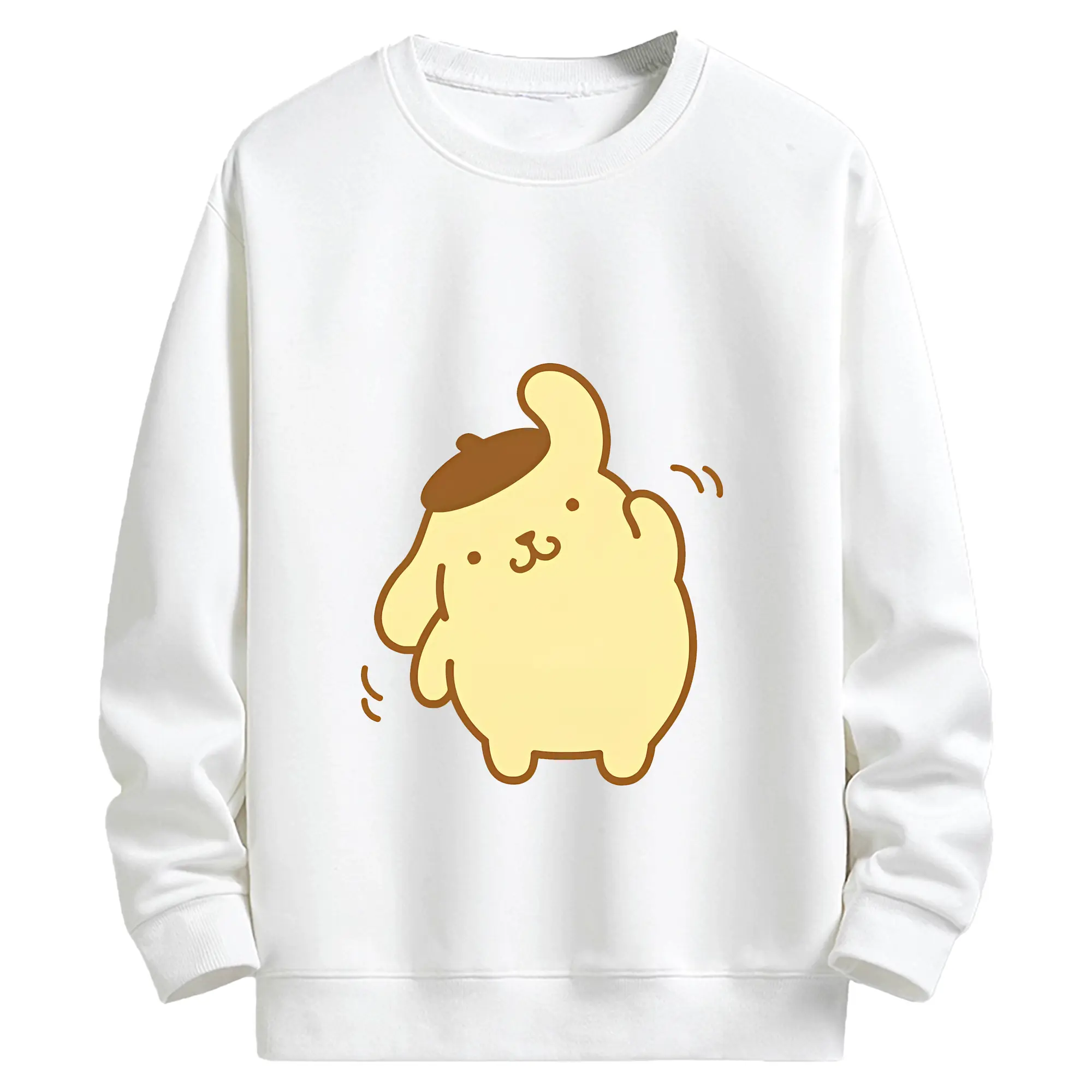 サンリオ グッズ,ポムポムプリン - キッズ クルーネックスウェットシャツ ・ フロントプリント ・ 綿80％ ポリエステル20％ ・ 快適 通学 スポーツ 日常使い お散歩用