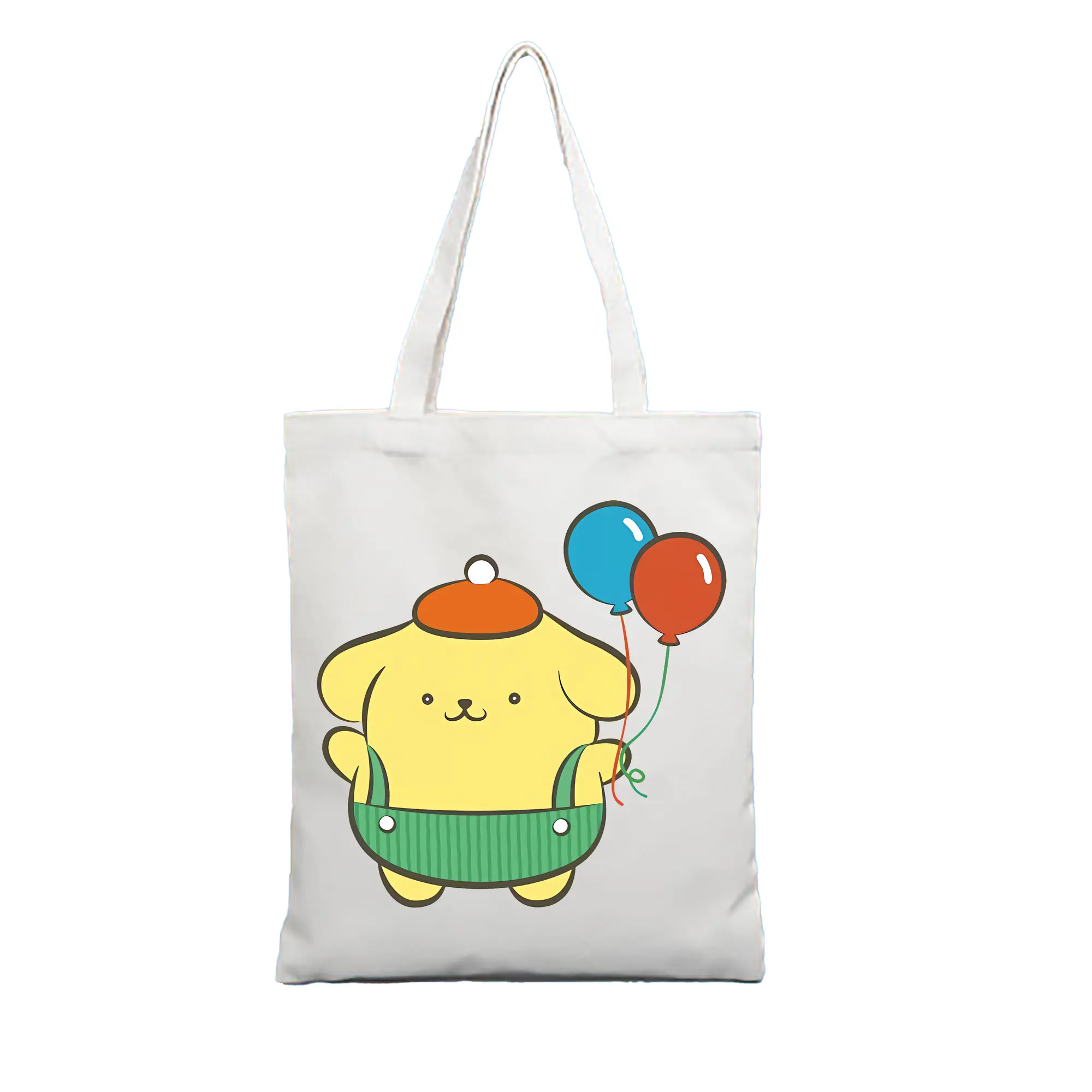 サンリオ グッズ,ポムポムプリン - 縦型キャンバス手提げバッグ（トートバッグ） ・ キャンバス素材 ・ ショッピング用 ・ 軽量 丈夫 お手入れ簡単