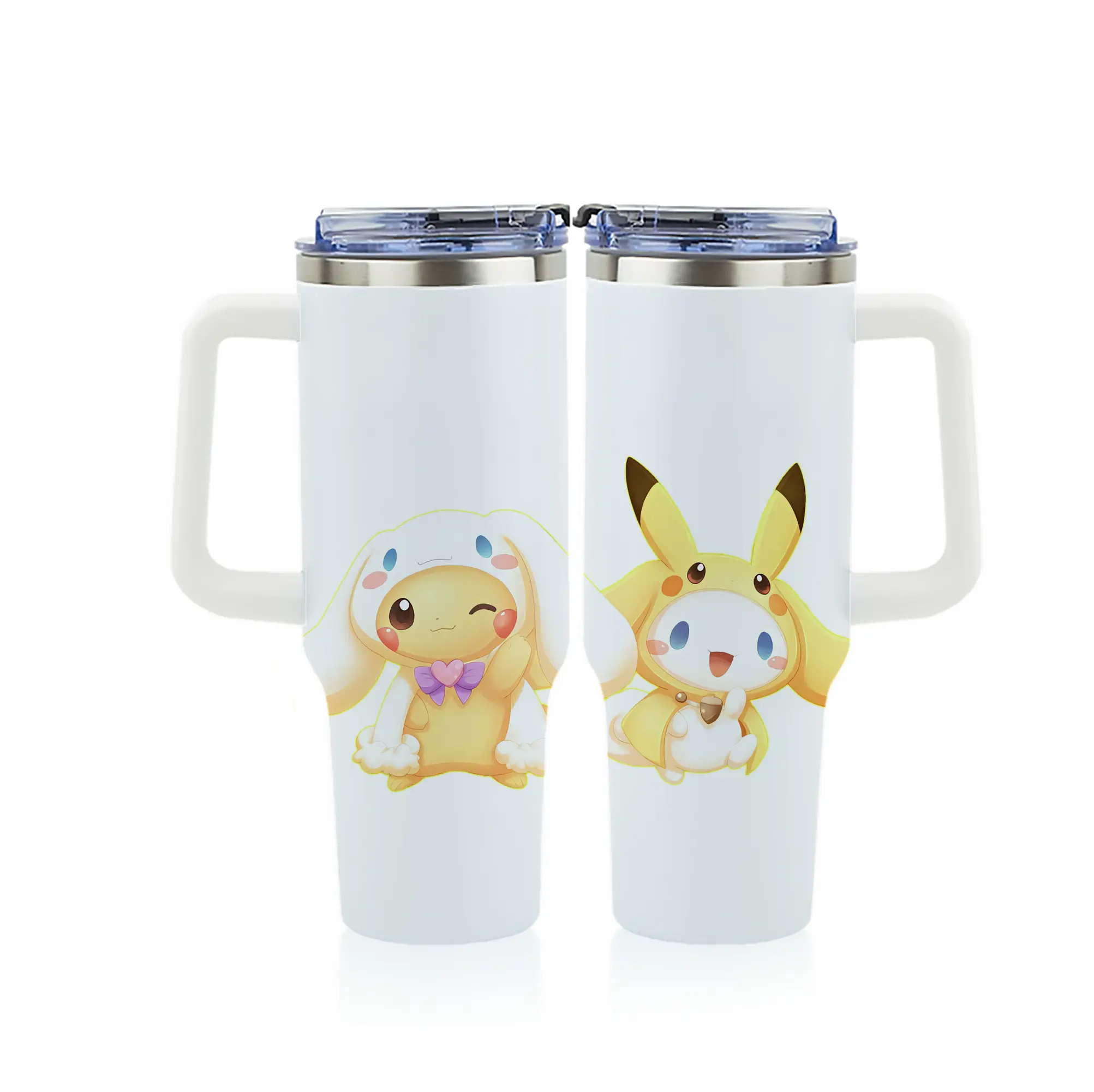 サンリオ グッズ,シナモロール - 1200mL フルプリント車用タンブラー ・ 304ステンレス 内側 ・ 201ステンレス 外側 ・ 保温 保冷 ・ 通勤 ドライブ アウトドア用