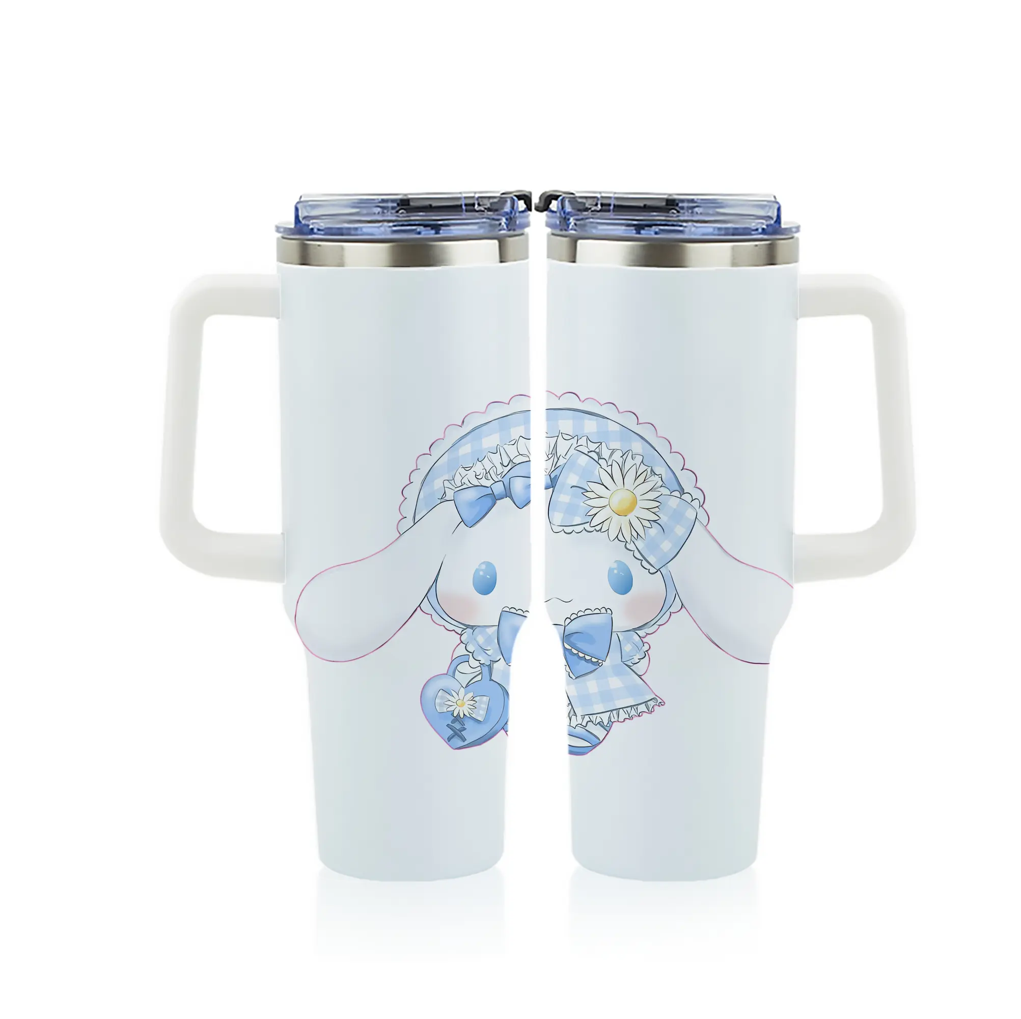 サンリオ グッズ,シナモロール - 1200mL フルプリント車用タンブラー ・ 304ステンレス 内側 ・ 201ステンレス 外側 ・ 保温 保冷 ・ 通勤 ドライブ アウトドア用