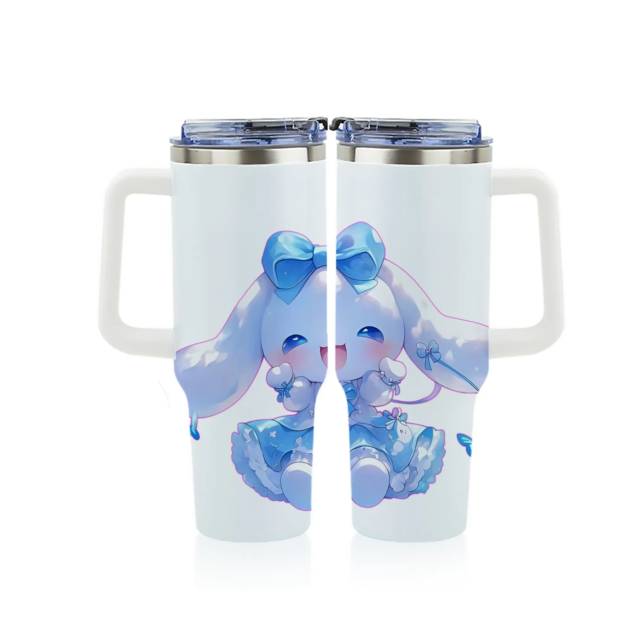 サンリオ グッズ,シナモロール - 1200mL フルプリント車用タンブラー ・ 304ステンレス 内側 ・ 201ステンレス 外側 ・ 保温 保冷 ・ 通勤 ドライブ アウトドア用