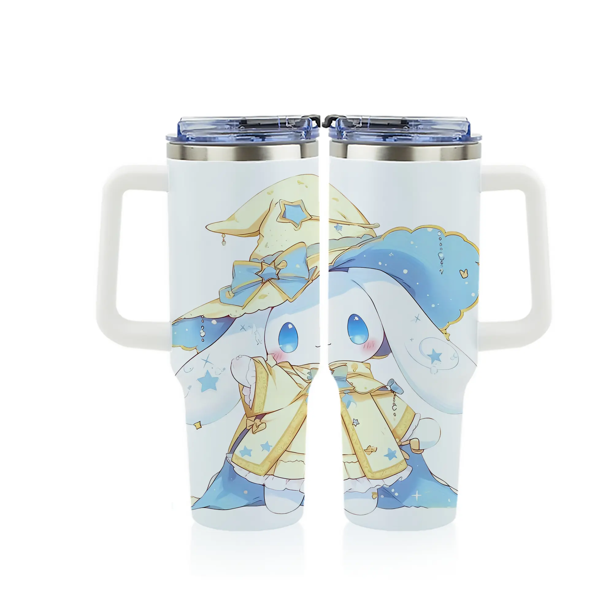 サンリオ グッズ,シナモロール - 1200mL フルプリント車用タンブラー ・ 304ステンレス 内側 ・ 201ステンレス 外側 ・ 保温 保冷 ・ 通勤 ドライブ アウトドア用