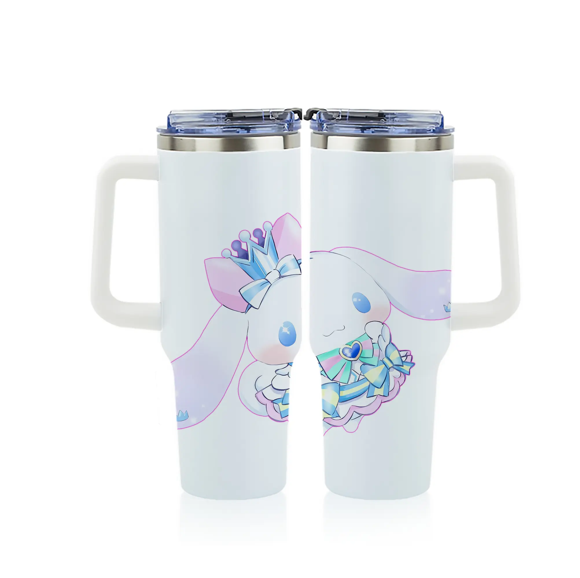 サンリオ グッズ,シナモロール - 1200mL フルプリント車用タンブラー ・ 304ステンレス 内側 ・ 201ステンレス 外側 ・ 保温 保冷 ・ 通勤 ドライブ アウトドア用