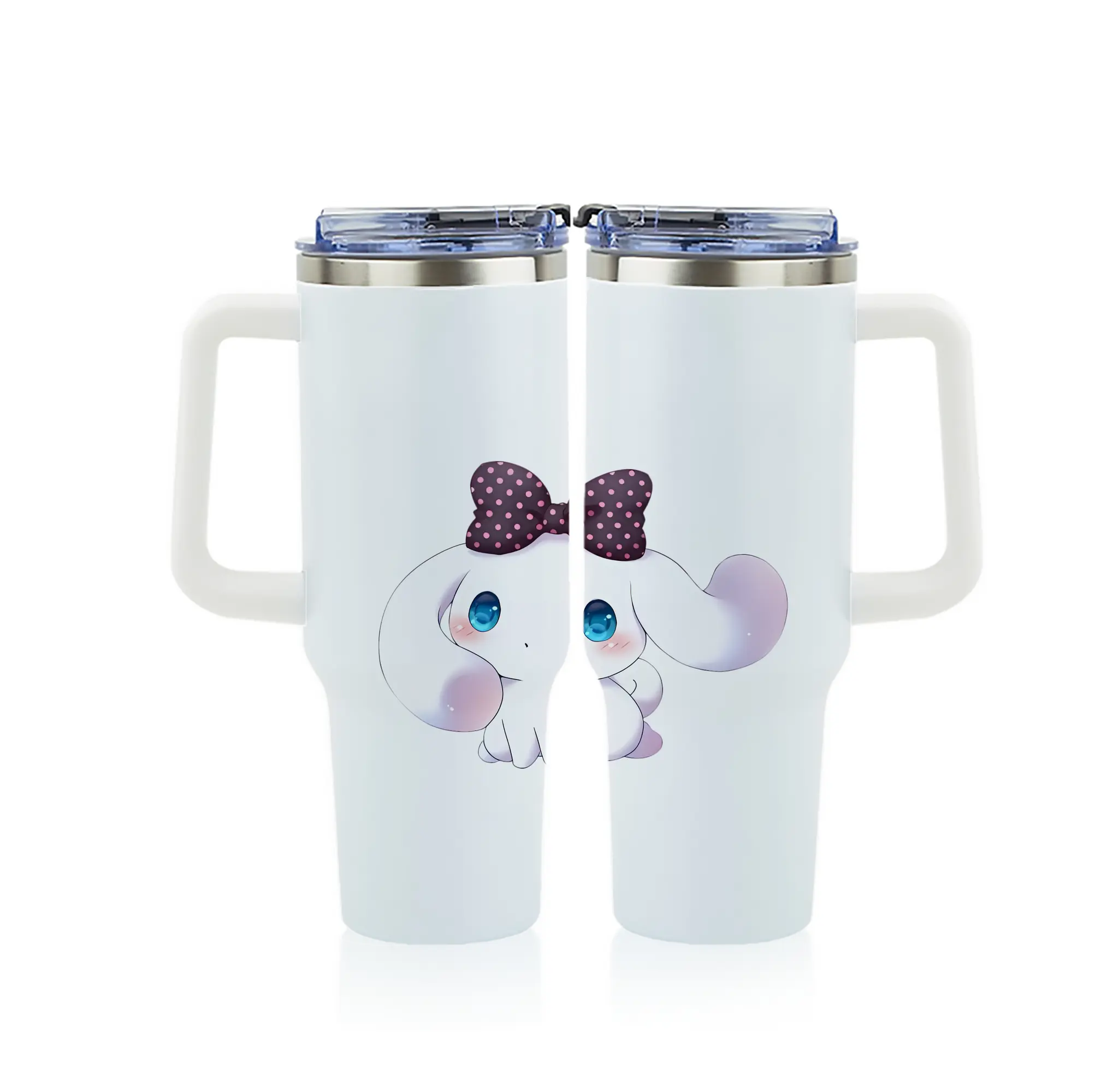 サンリオ グッズ,シナモロール - 1200mL フルプリント車用タンブラー ・ 304ステンレス 内側 ・ 201ステンレス 外側 ・ 保温 保冷 ・ 通勤 ドライブ アウトドア用