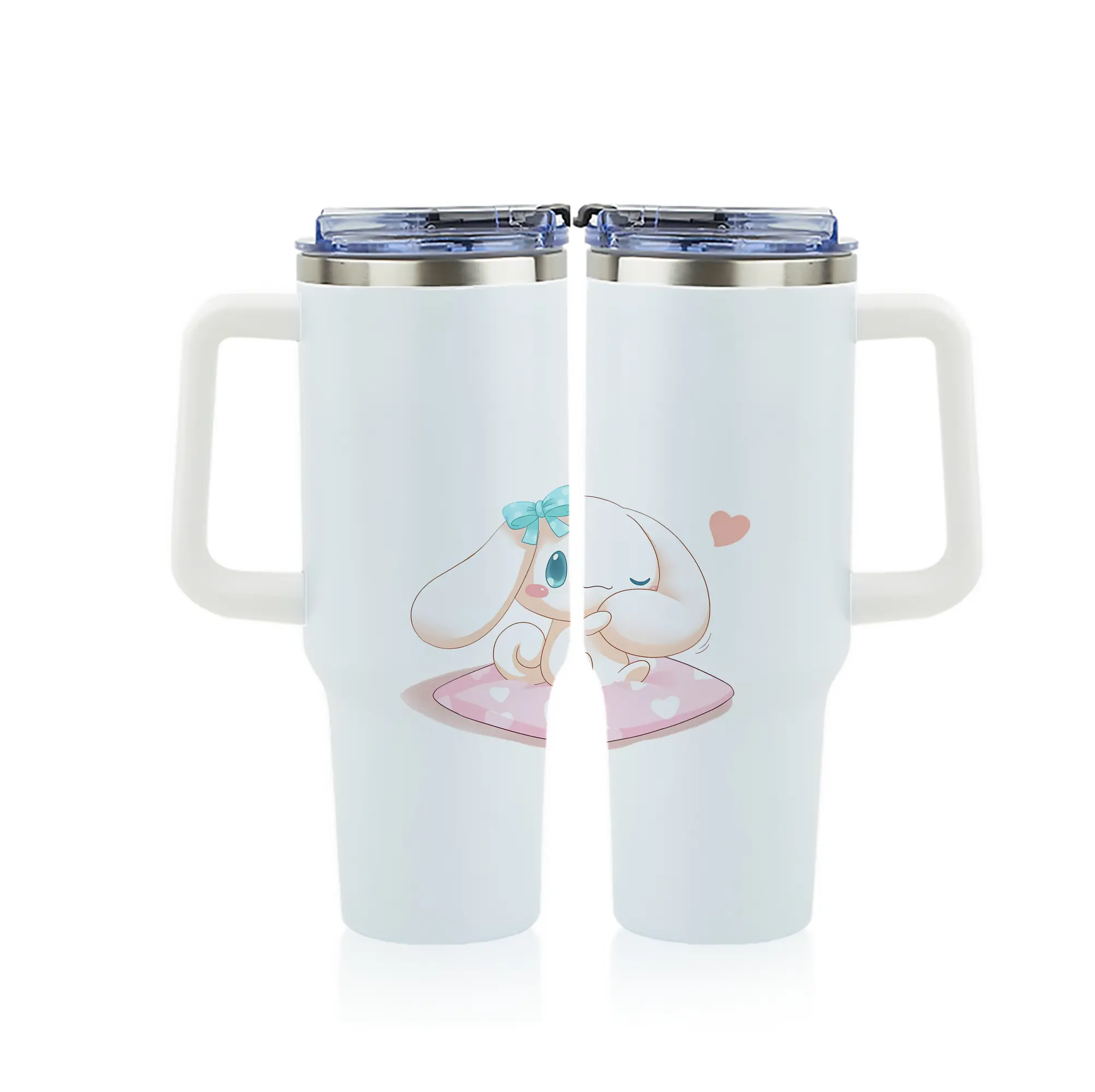 サンリオ グッズ,シナモロール - 1200mL フルプリント車用タンブラー ・ 304ステンレス 内側 ・ 201ステンレス 外側 ・ 保温 保冷 ・ 通勤 ドライブ アウトドア用