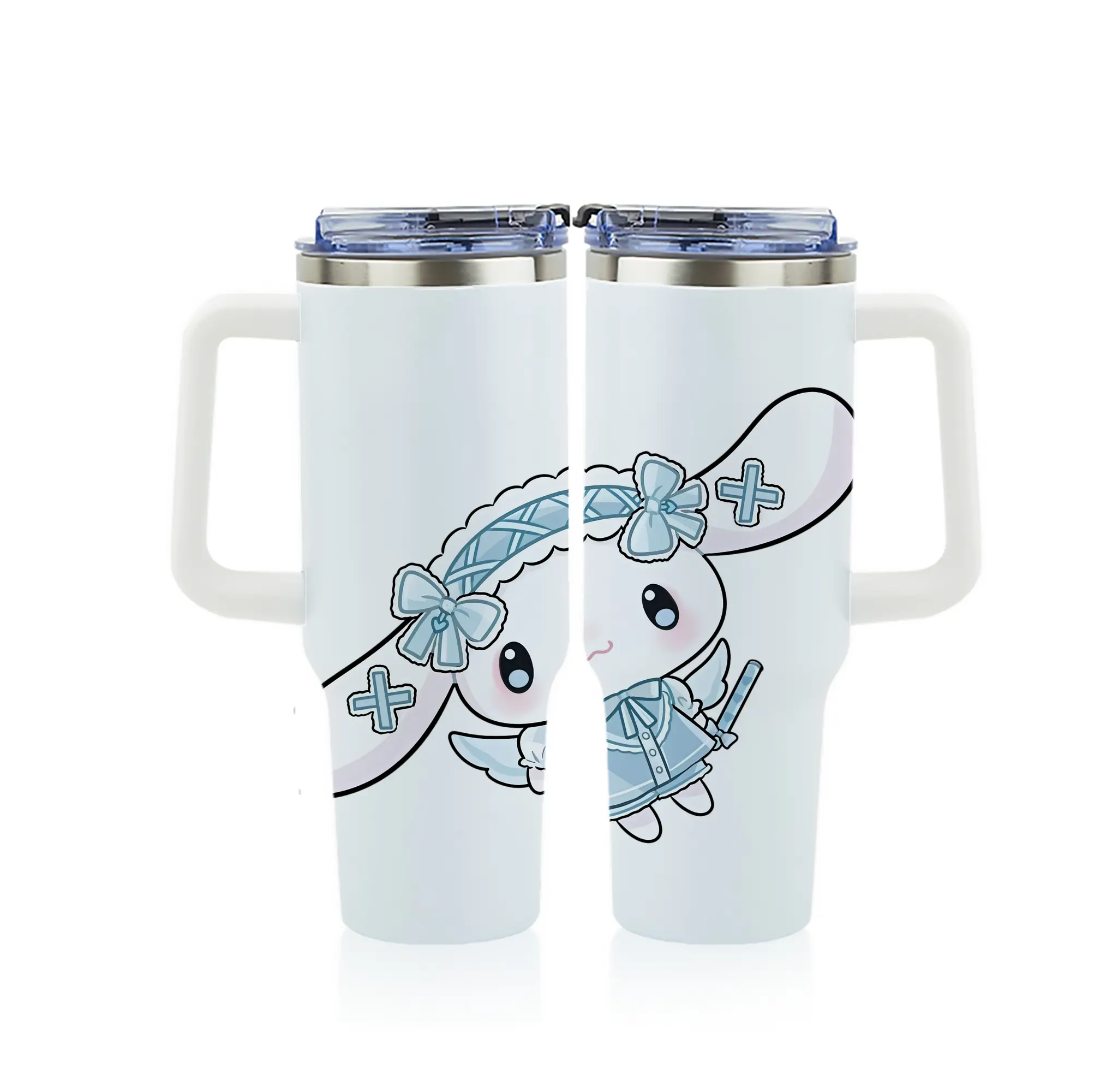 サンリオ グッズ,シナモロール - 1200mL フルプリント車用タンブラー ・ 304ステンレス 内側 ・ 201ステンレス 外側 ・ 保温 保冷 ・ 通勤 ドライブ アウトドア用