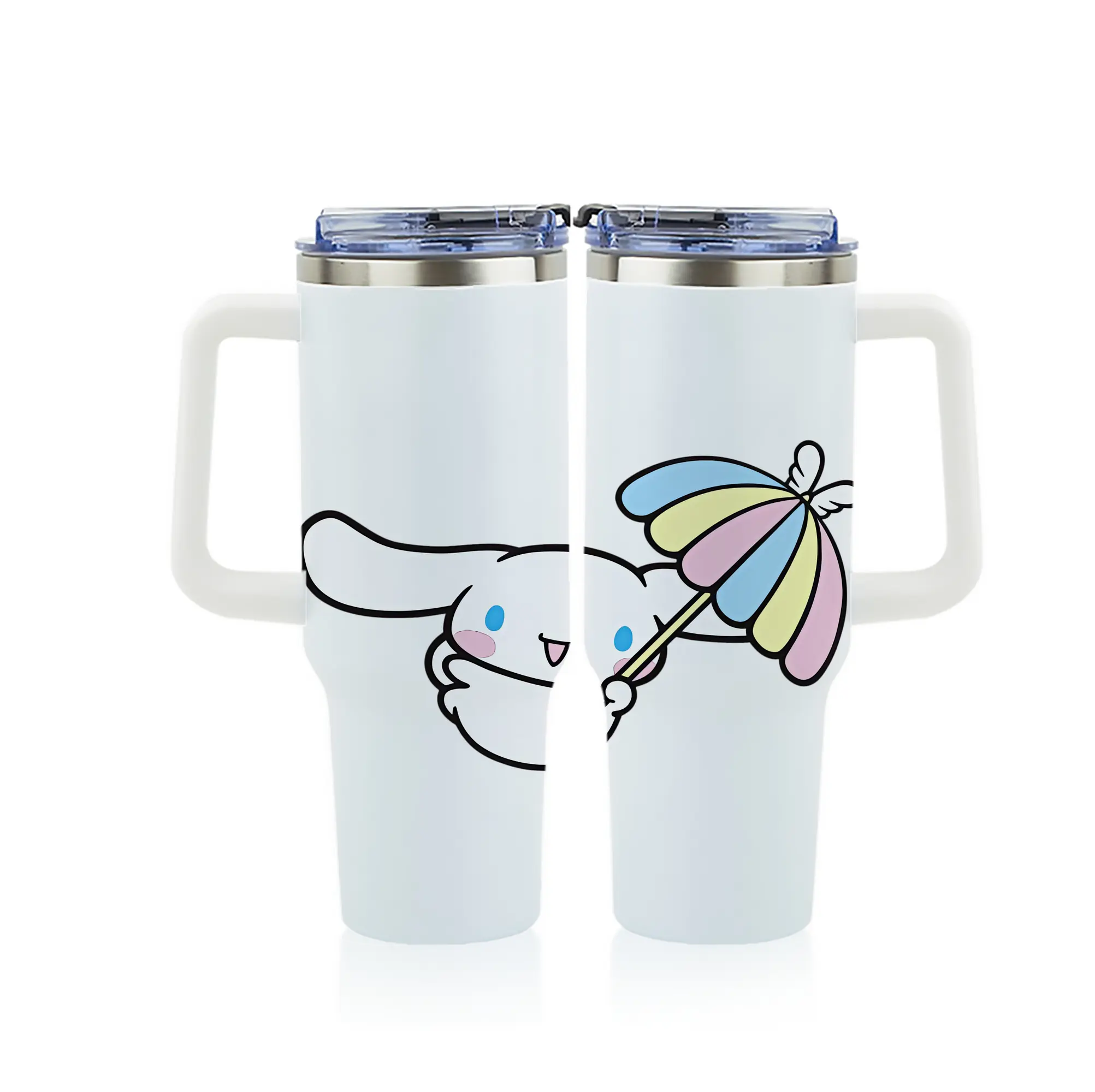 サンリオ グッズ,シナモロール - 1200mL フルプリント車用タンブラー ・ 304ステンレス 内側 ・ 201ステンレス 外側 ・ 保温 保冷 ・ 通勤 ドライブ アウトドア用