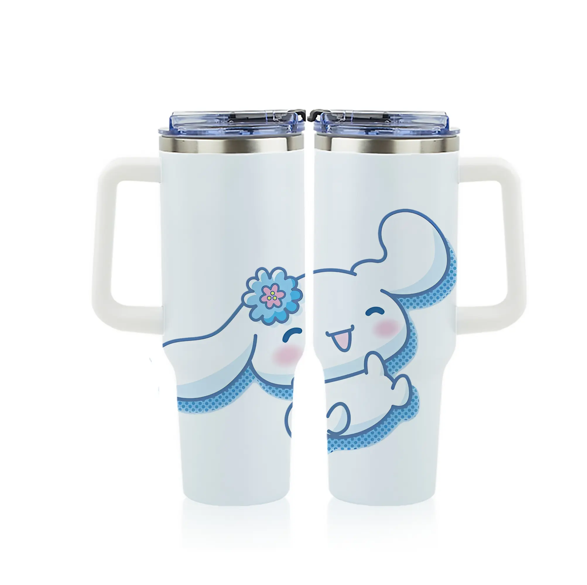 サンリオ グッズ,シナモロール - 1200mL フルプリント車用タンブラー ・ 304ステンレス 内側 ・ 201ステンレス 外側 ・ 保温 保冷 ・ 通勤 ドライブ アウトドア用